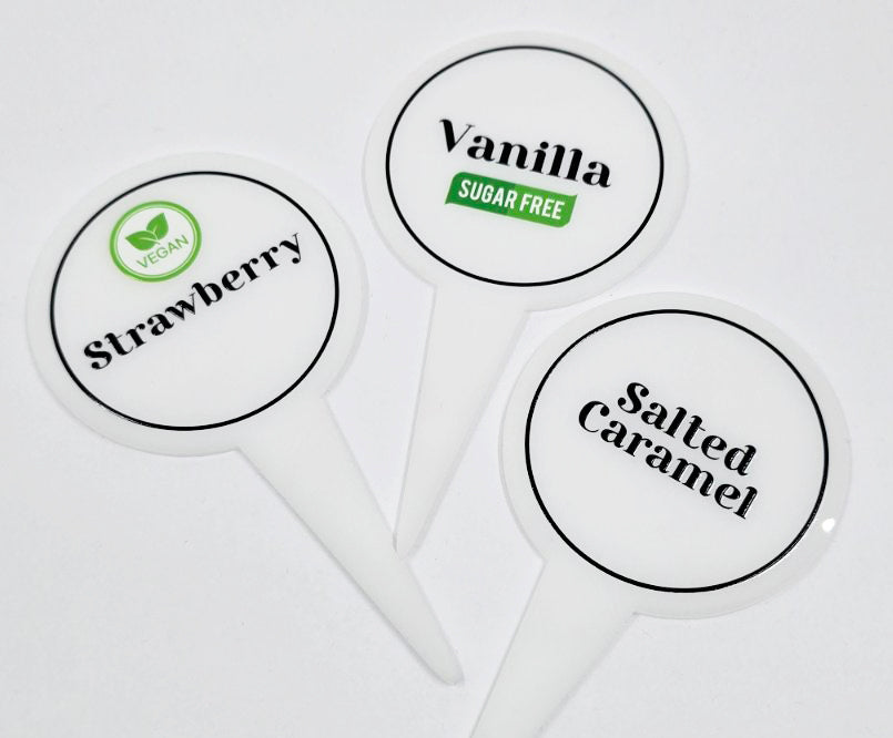 12 pcs Gelato Flavor Markers, Ice Cream Flavor Signs, Flavor Tags
