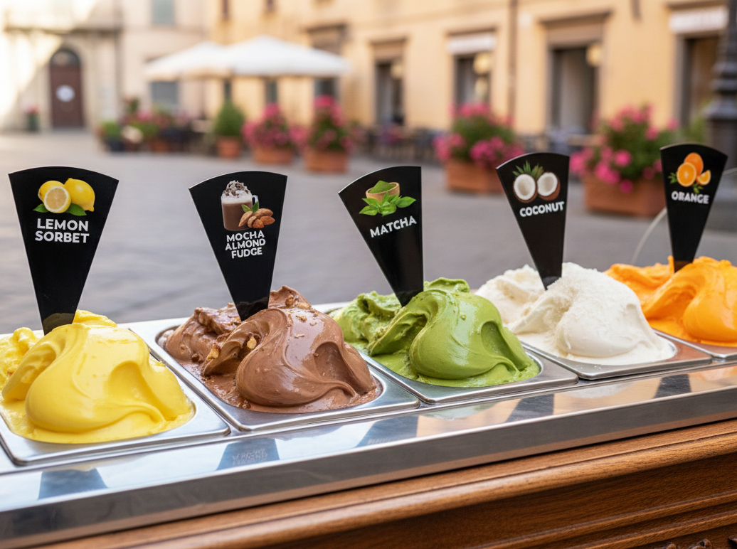 24 pcs Gelato Flavor Markers, Flavor Signs Labels, Flavor Tags