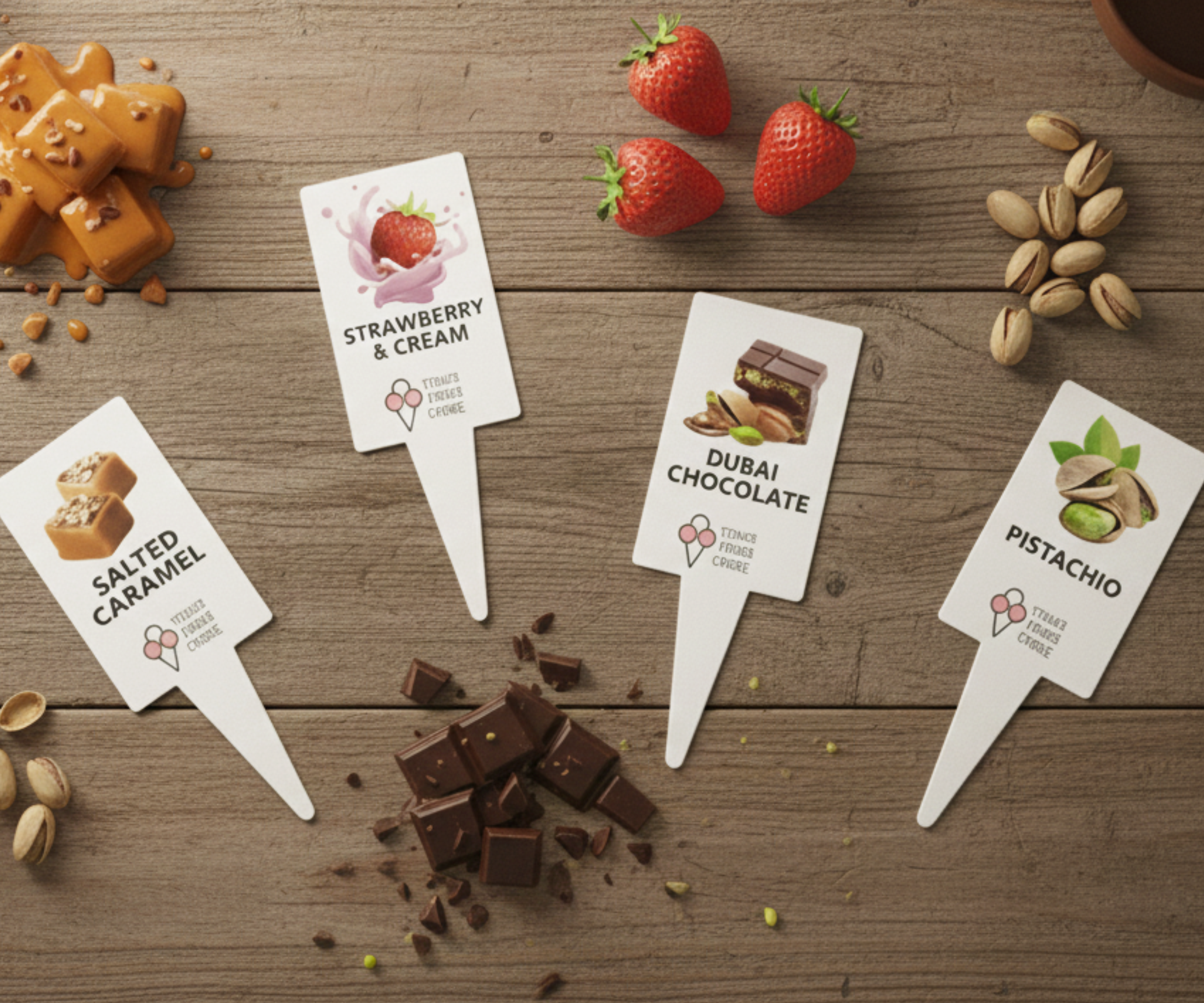 12pcs Gelato Flavor Markers, Ice Cream Labels, Flavor Tags