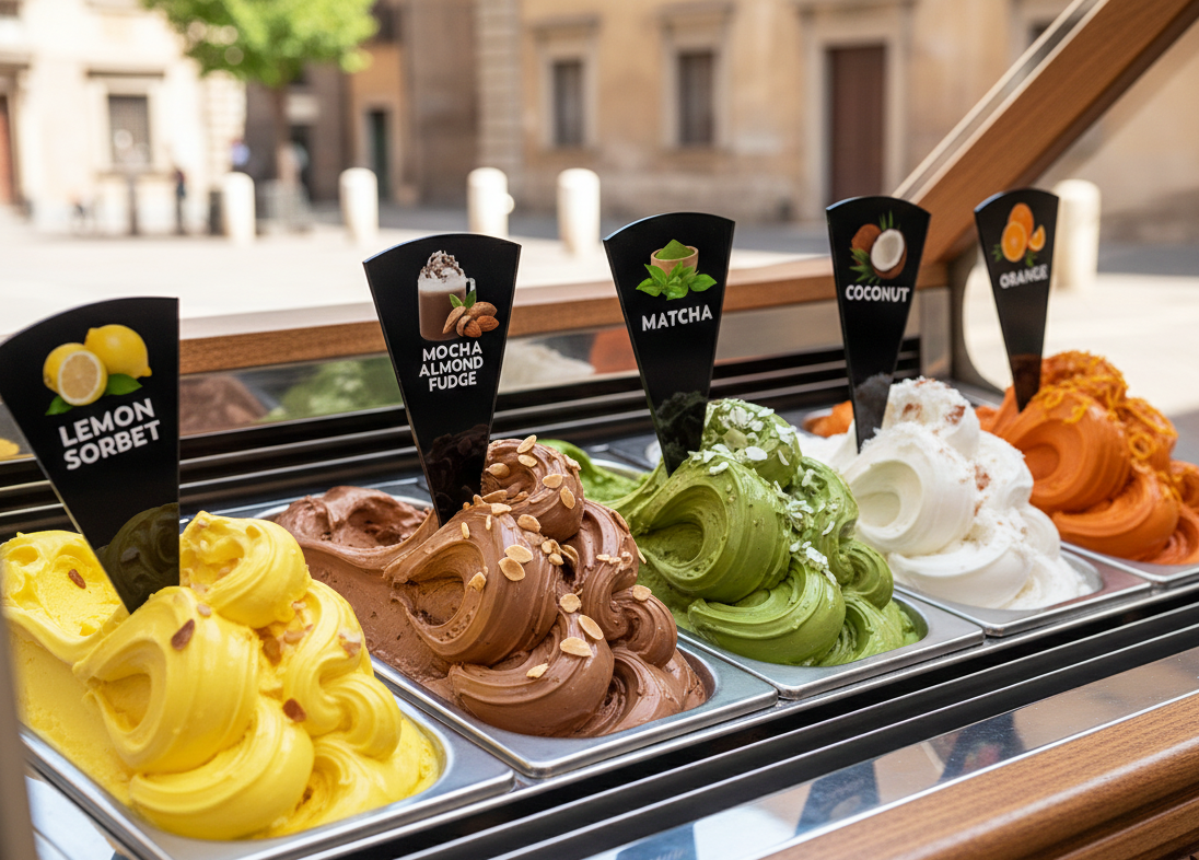 24 pcs Gelato Flavor Markers, Flavor Signs Labels, Flavor Tags