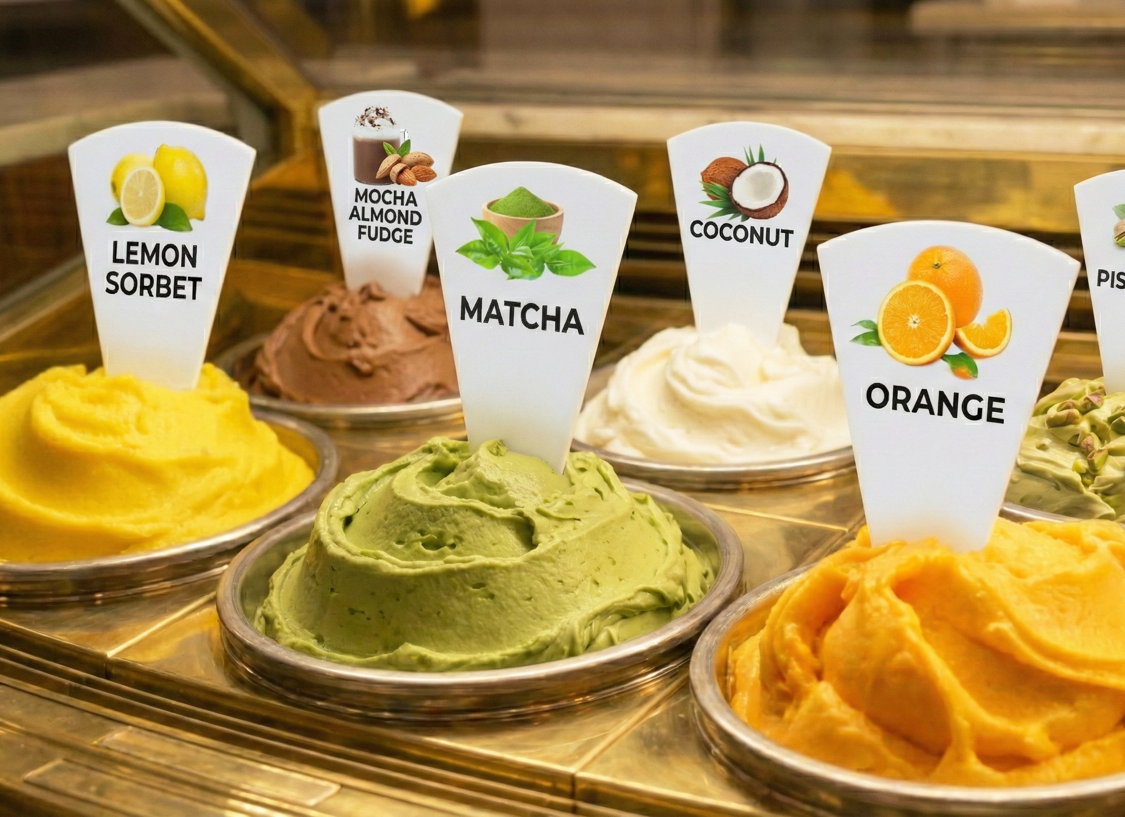 16 pcs Gelato Flavor Markers, Ice Cream Labels, Flavor Tags