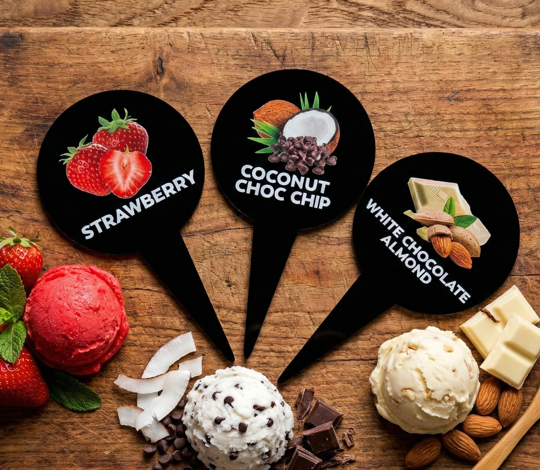 24pcs Gelato Flavor Markers, Ice Cream Labels, Flavor Tags