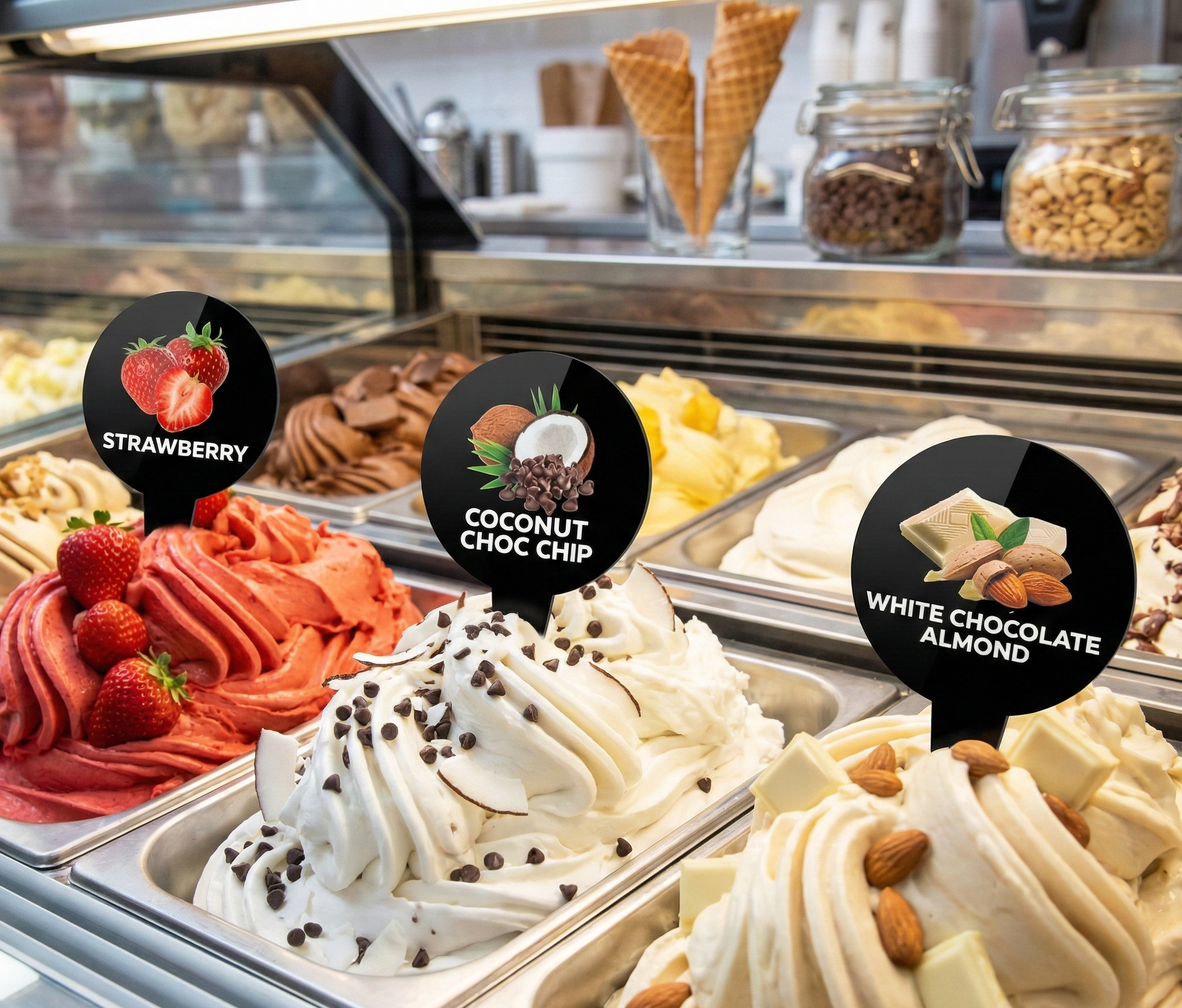 24pcs Gelato Flavor Markers, Ice Cream Labels, Flavor Tags