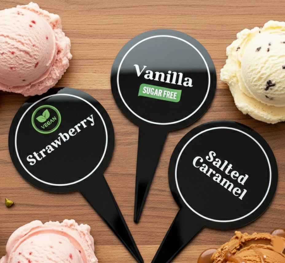 12 pcs Gelato Flavor Markers, Ice Cream Flavor Signs, Flavor Tags
