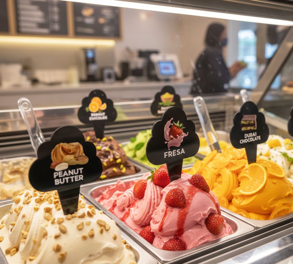 12 pcs Gelato Flavor Markers, Ice Cream Labels, Flavor Tag