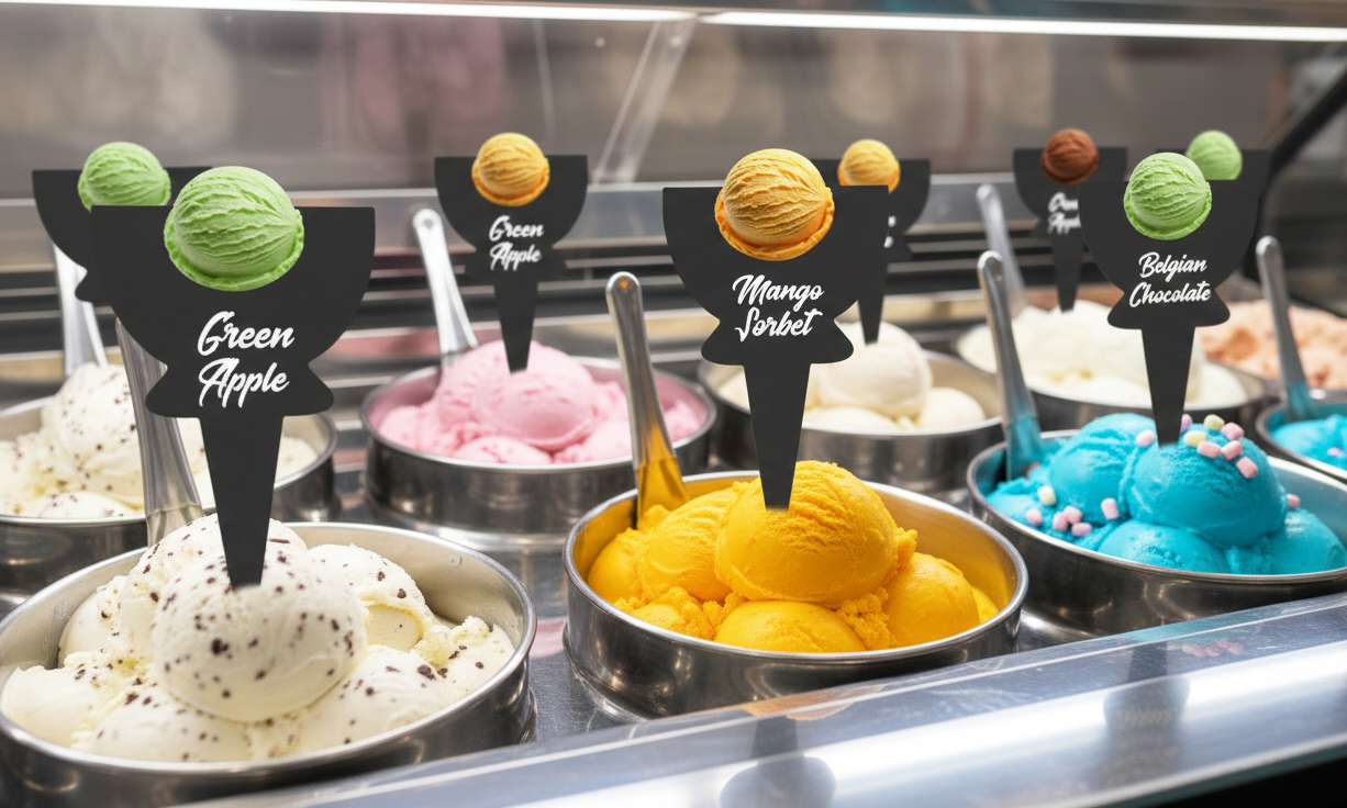12pcs Gelato Flavor Labels, Ice Cream Markers, Flavor Tags