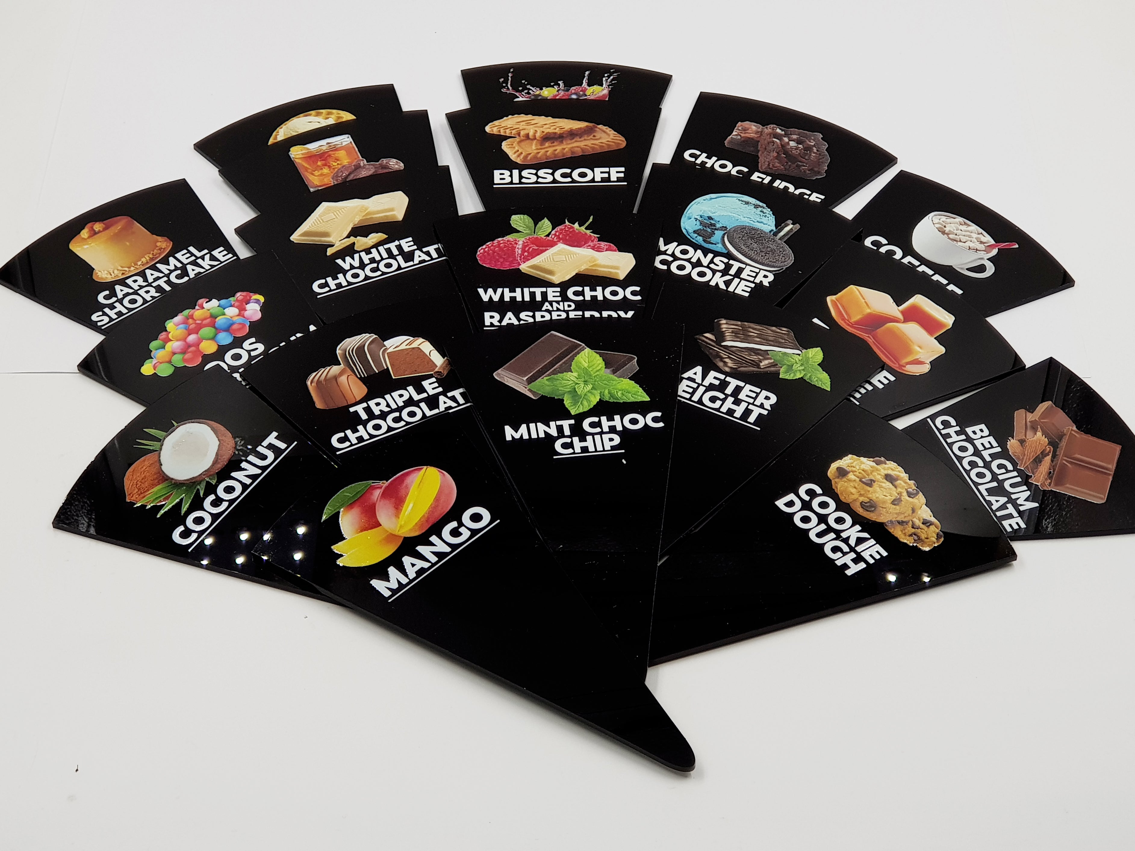 48 pcs Gelato Flavor Markers, Ice Cream Labels, Flavor Tags, Gelato Stickers, Ice Cream Sticks