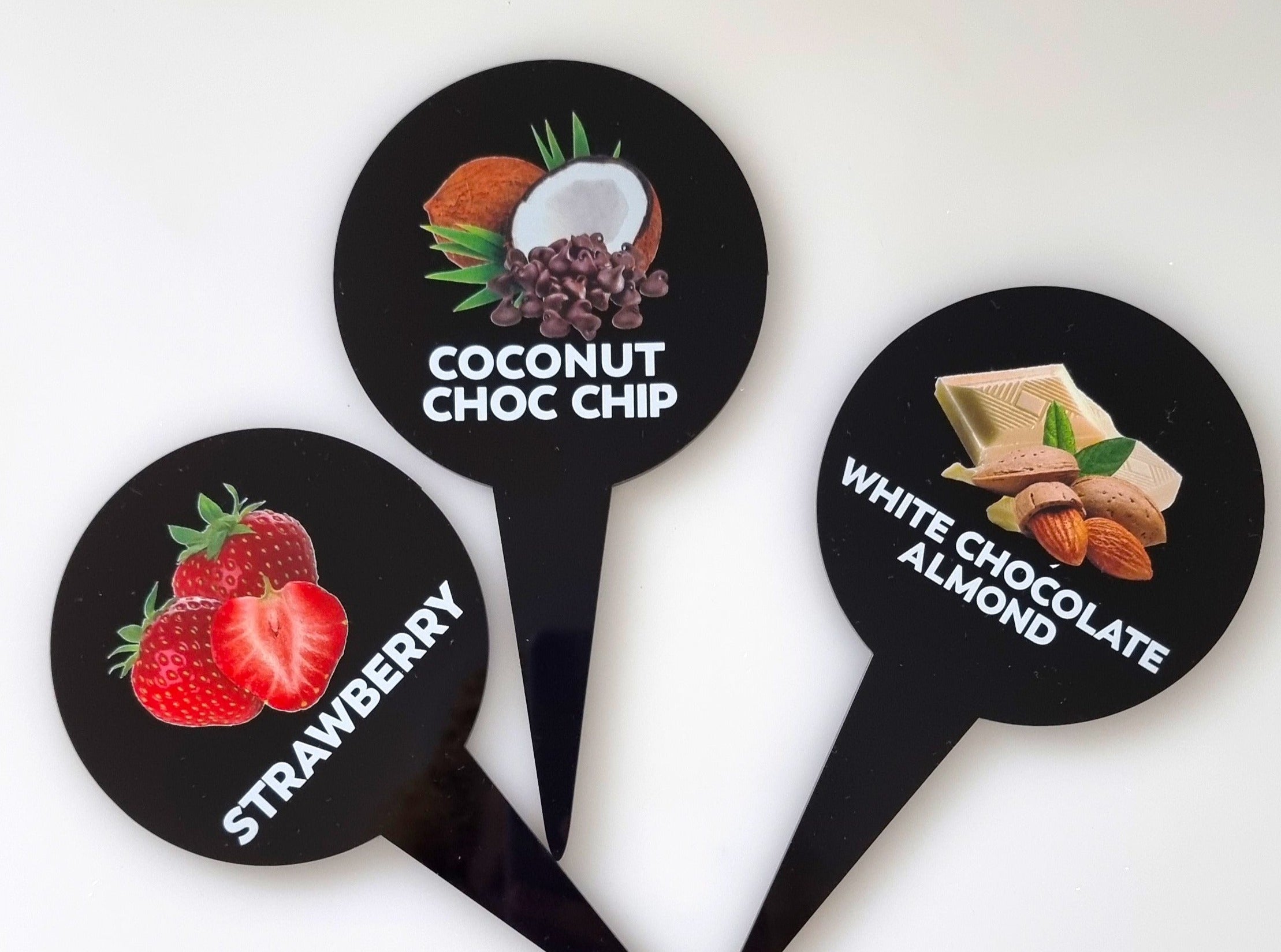 12pcs Gelato Flavor Markers, Ice Cream Labels, Flavor Tags, Gelato Stickers, Ice Cream Sticks