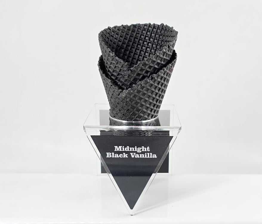 Acrylic Ice Cream Cone Display with Flavor Labels, Gelato Cone Holder, Gelato Tags, Modern Minimalist Design for Gelato Shops