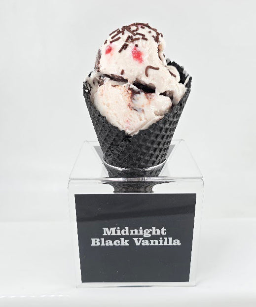 Acrylic Ice Cream Cone Display with Flavor Labels, Gelato Cone Holder, Gelato Tags, Modern Minimalist Design for Gelato Shops