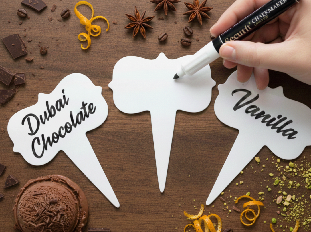 24 pcs Gelato Flavor Markers, Ice Cream Flavor Signs, Flavor Tags