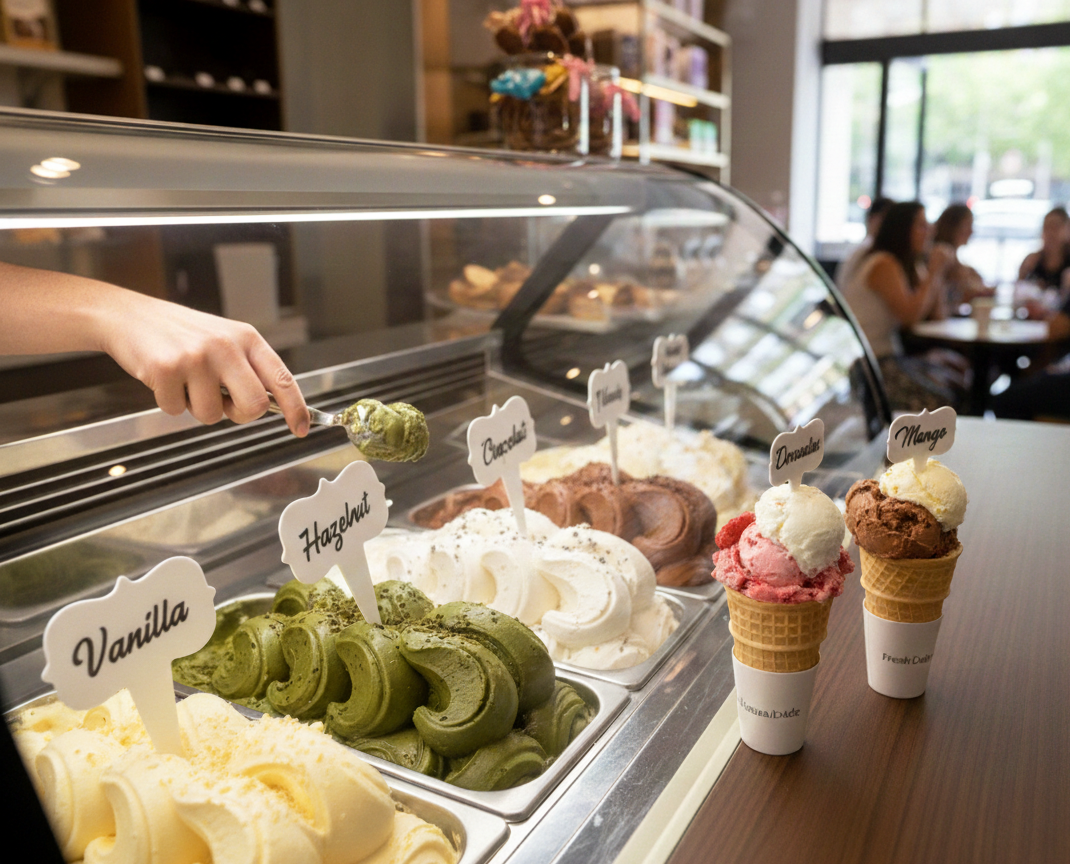 24 pcs Gelato Flavor Markers, Ice Cream Flavor Signs, Flavor Tags