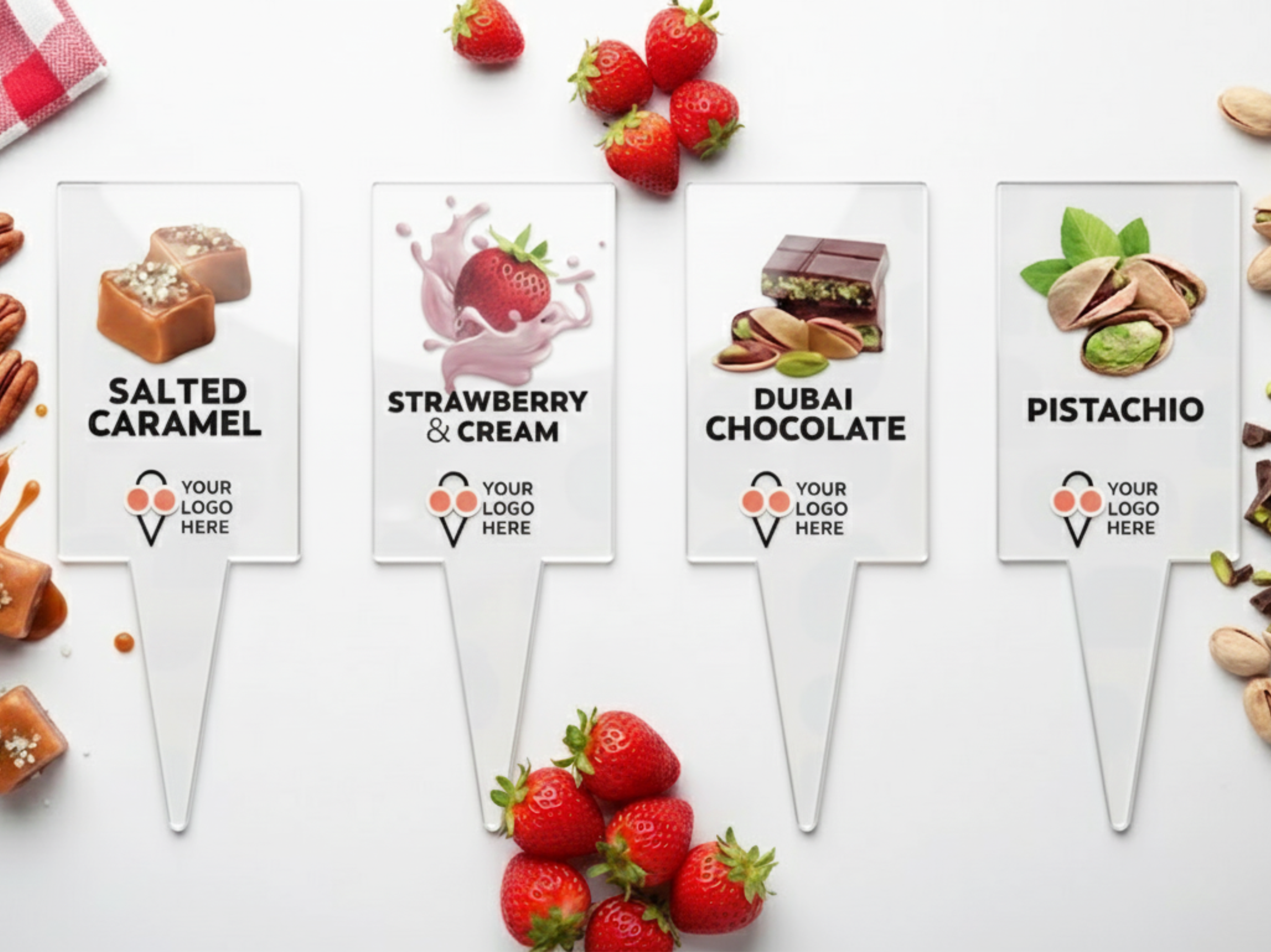 12pcs Gelato Flavor Markers, Ice Cream Labels, Flavor Tags