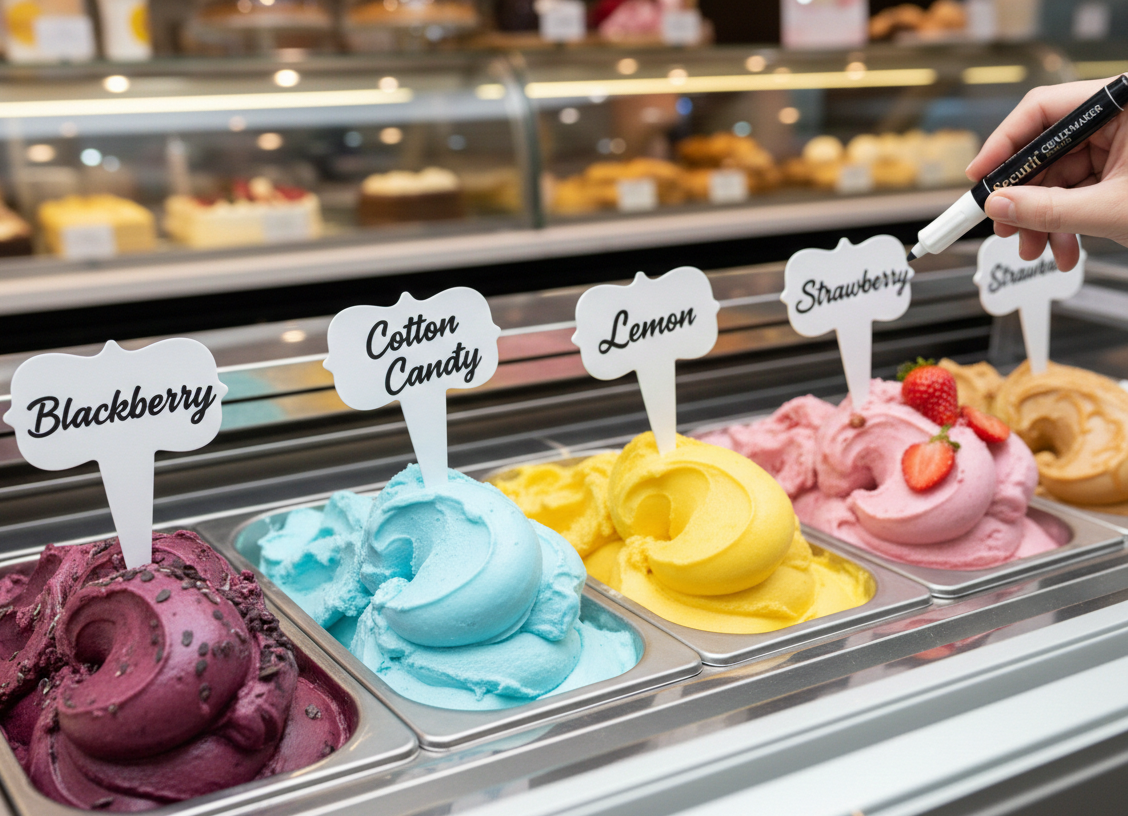 24 pcs Gelato Flavor Markers, Ice Cream Flavor Signs, Flavor Tags