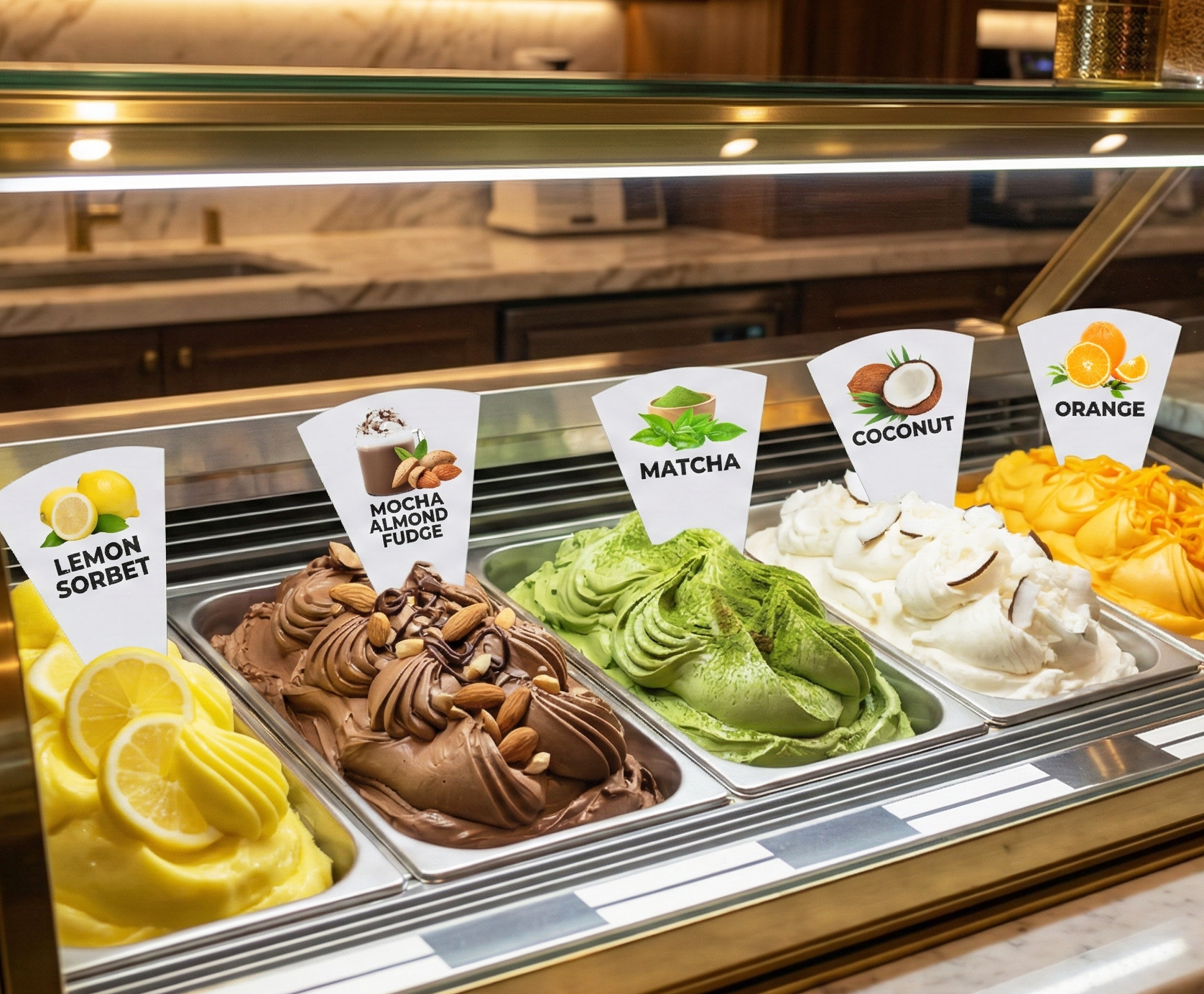 16 pcs Gelato Flavor Markers, Ice Cream Labels, Flavor Tags