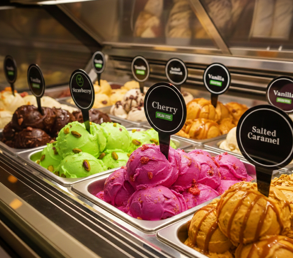 12 pcs Gelato Flavor Markers, Ice Cream Flavor Signs, Flavor Tags