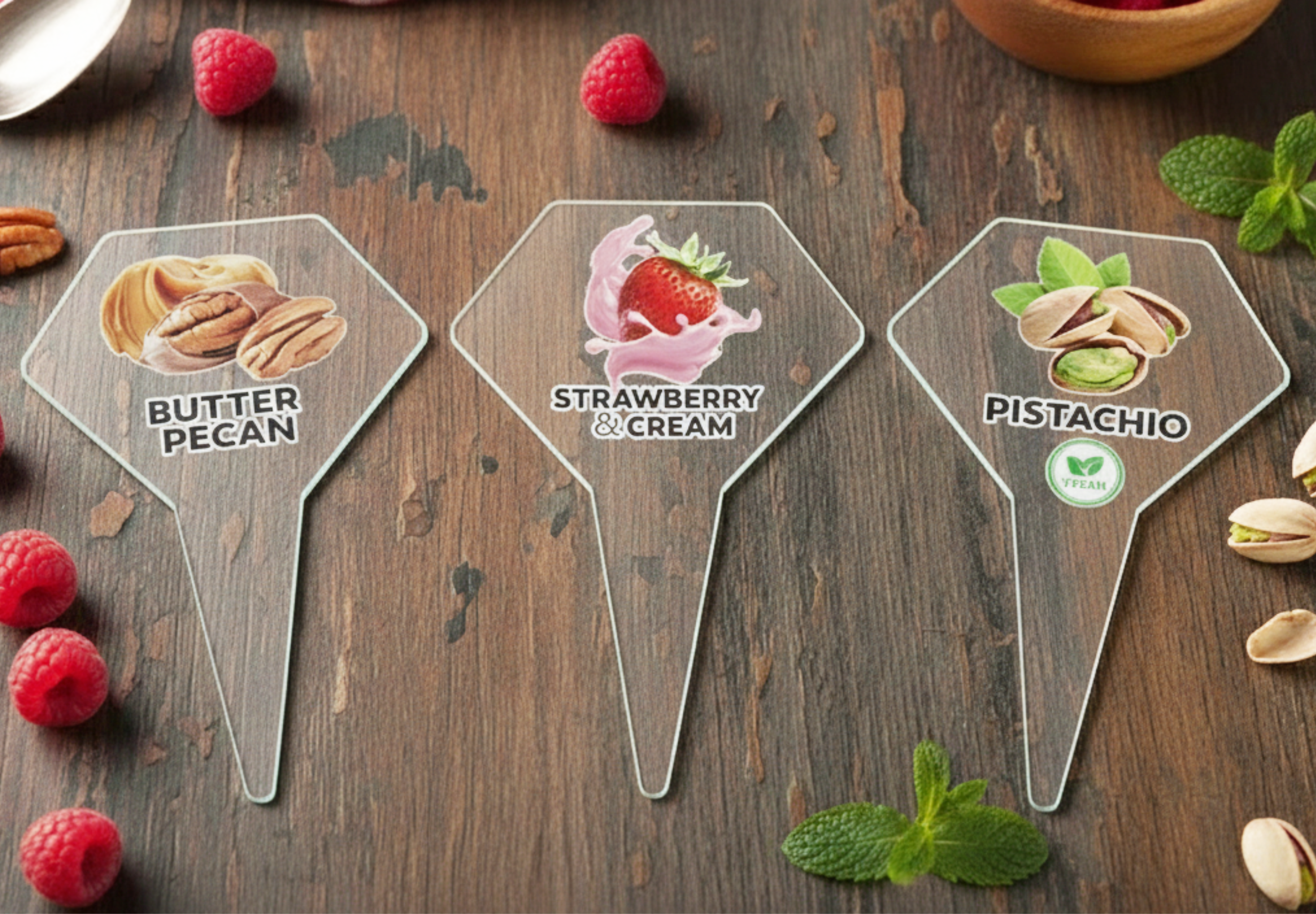 12pcs Gelato Flavor Markers, Ice Cream Labels, Flavor Tags