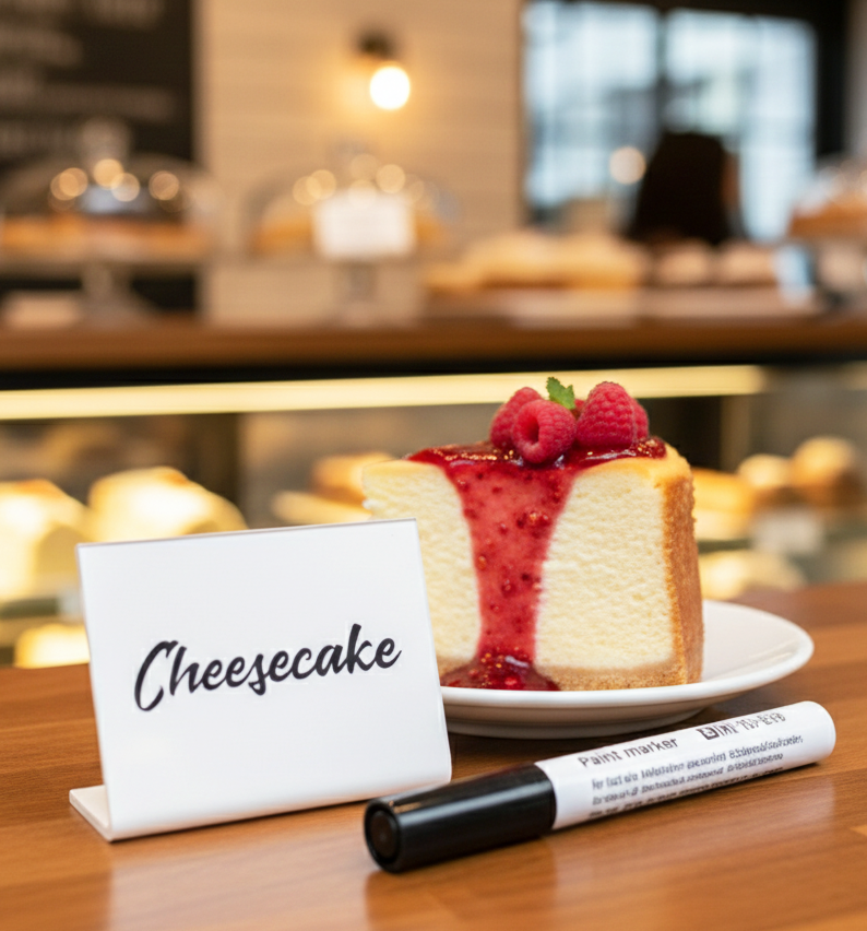 12 pcs Acrylic Display Stand with Clip | Reusable Menu Sign Holder | Table Sign for Bakery