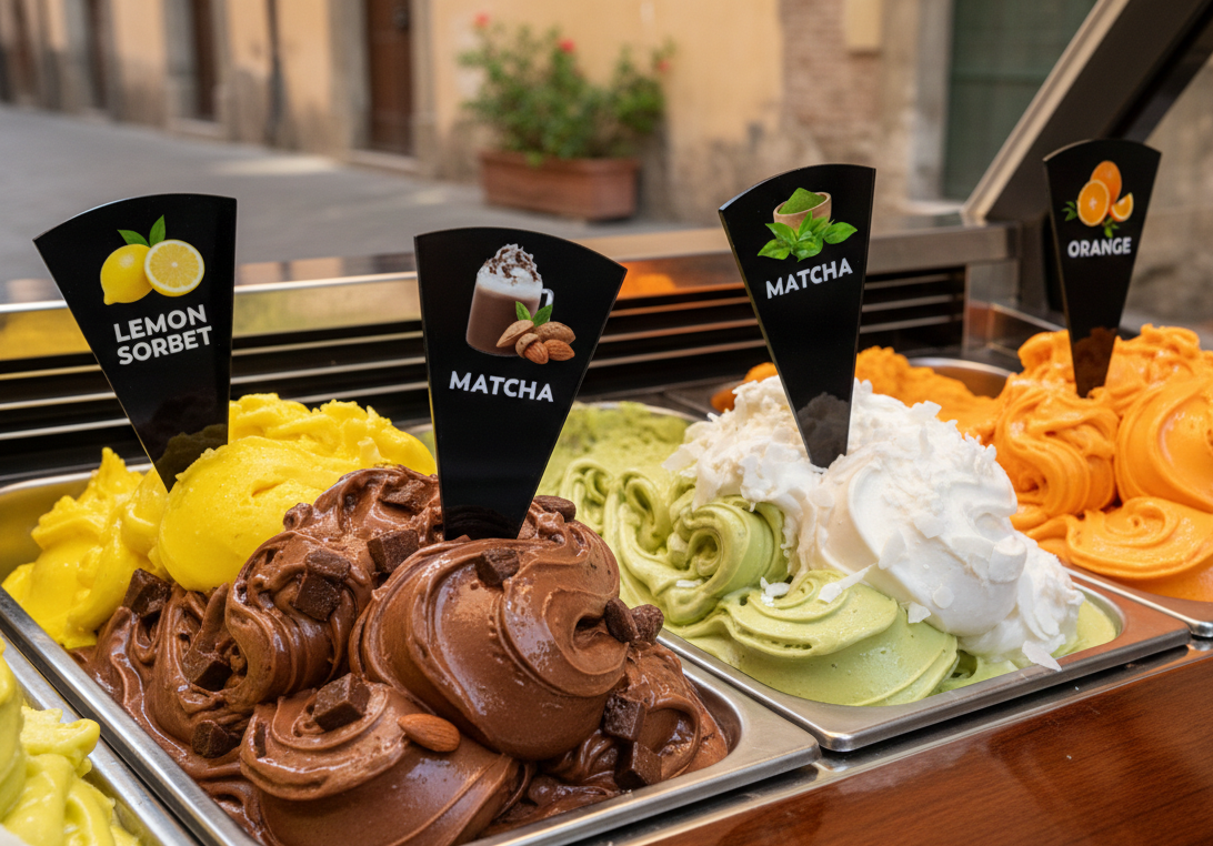 24 pcs Gelato Flavor Markers, Flavor Signs Labels, Flavor Tags