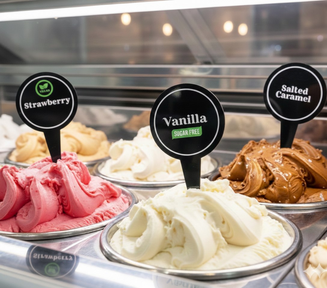 12 pcs Gelato Flavor Markers, Ice Cream Flavor Signs, Flavor Tags