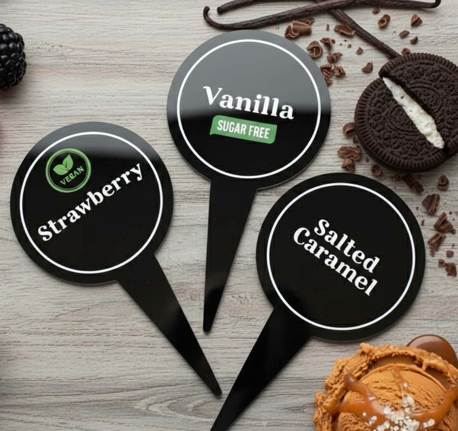 12 pcs Gelato Flavor Markers, Ice Cream Flavor Signs, Flavor Tags