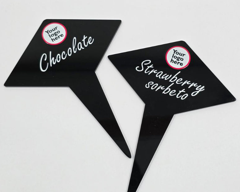 12 pcs Gelato Flavor Markers, Ice Cream Flavor Signs, Flavor Tags, Gelato Stickers, Ice Cream Sticks