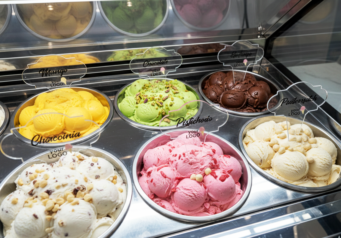 12 pcs Gelato Flavor Markers, Ice Cream Flavor Signs, Flavor Tags