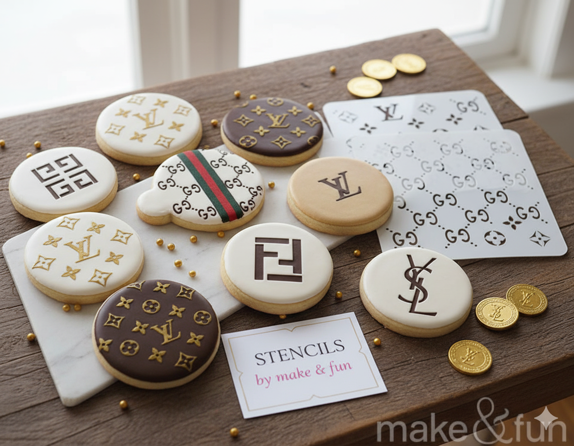 Designer Cookie Stencil for chocolate covered Oreos|Kuchen Schablonen, Airbrush und Royal Icing