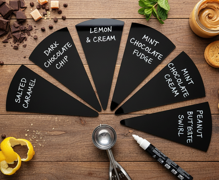 24 pcs Gelato Flavor Markers, Ice Cream Flavor Signs, Flavor Tags