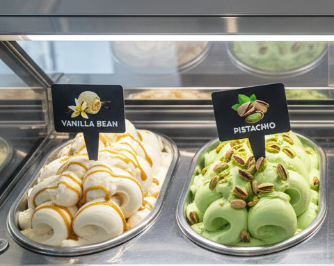 10 pcs Flavor Markers, Ice Cream Labels, Flavor Tags, Gelato Stickers, Ice Cream Sticks