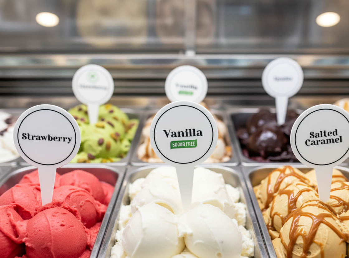 12 pcs Gelato Flavor Markers, Ice Cream Flavor Signs, Flavor Tags