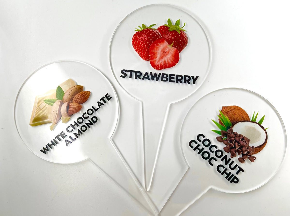 22pcs Gelato Flavor Markers, Ice Cream Labels, Flavor Tags, Gelato Stickers, Ice Cream Sticks