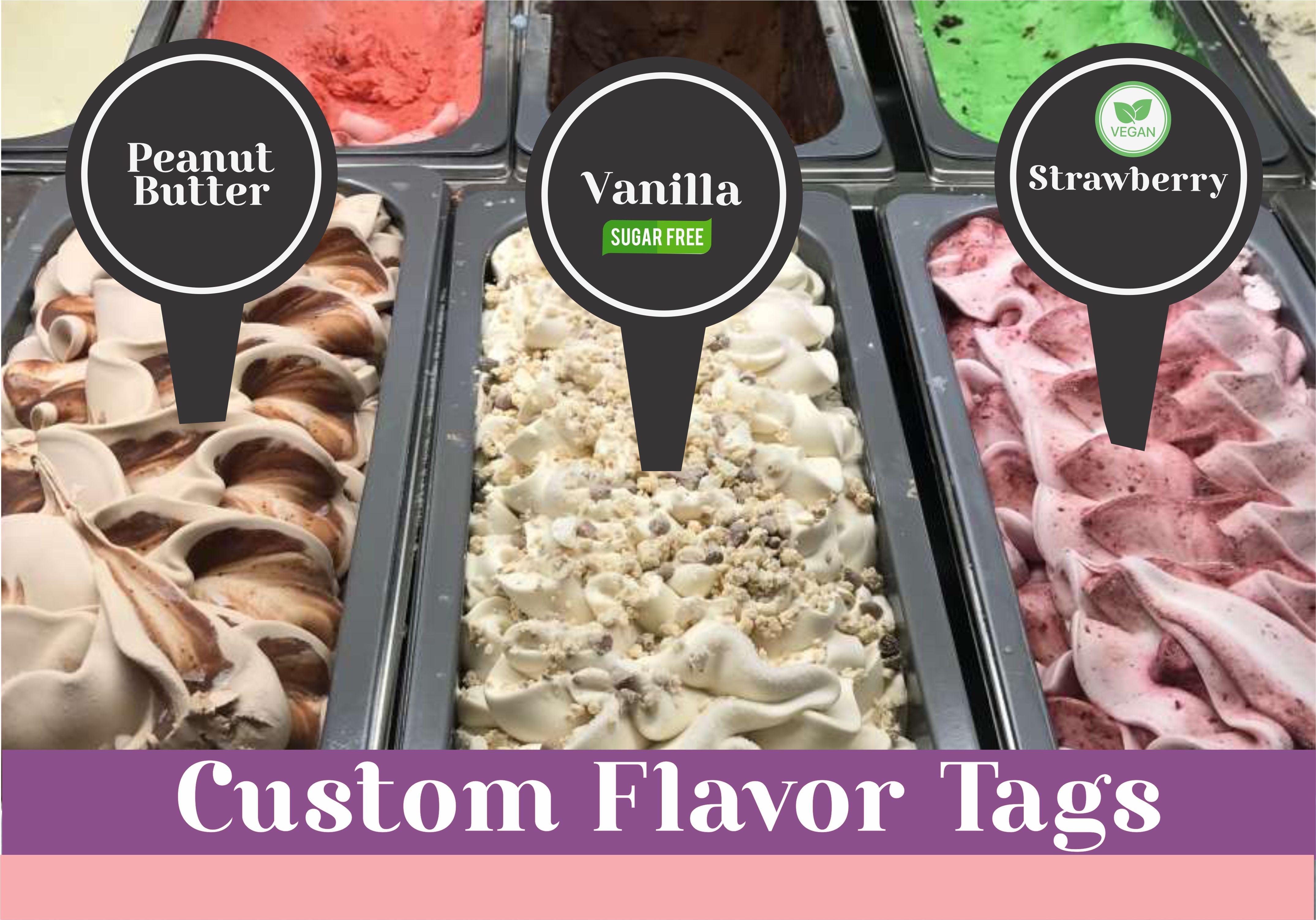 12 pcs Gelato Flavor Markers, Ice Cream Flavor Signs, Flavor Tags