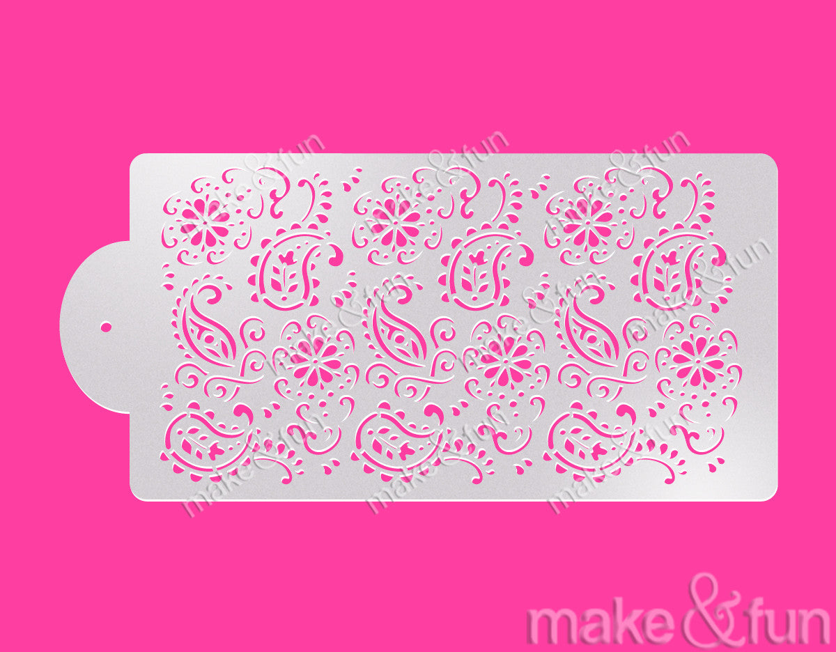 Paisley Cake Stencil, Decoupage Stencil|Paisley Bordüre Torten Schablonen
