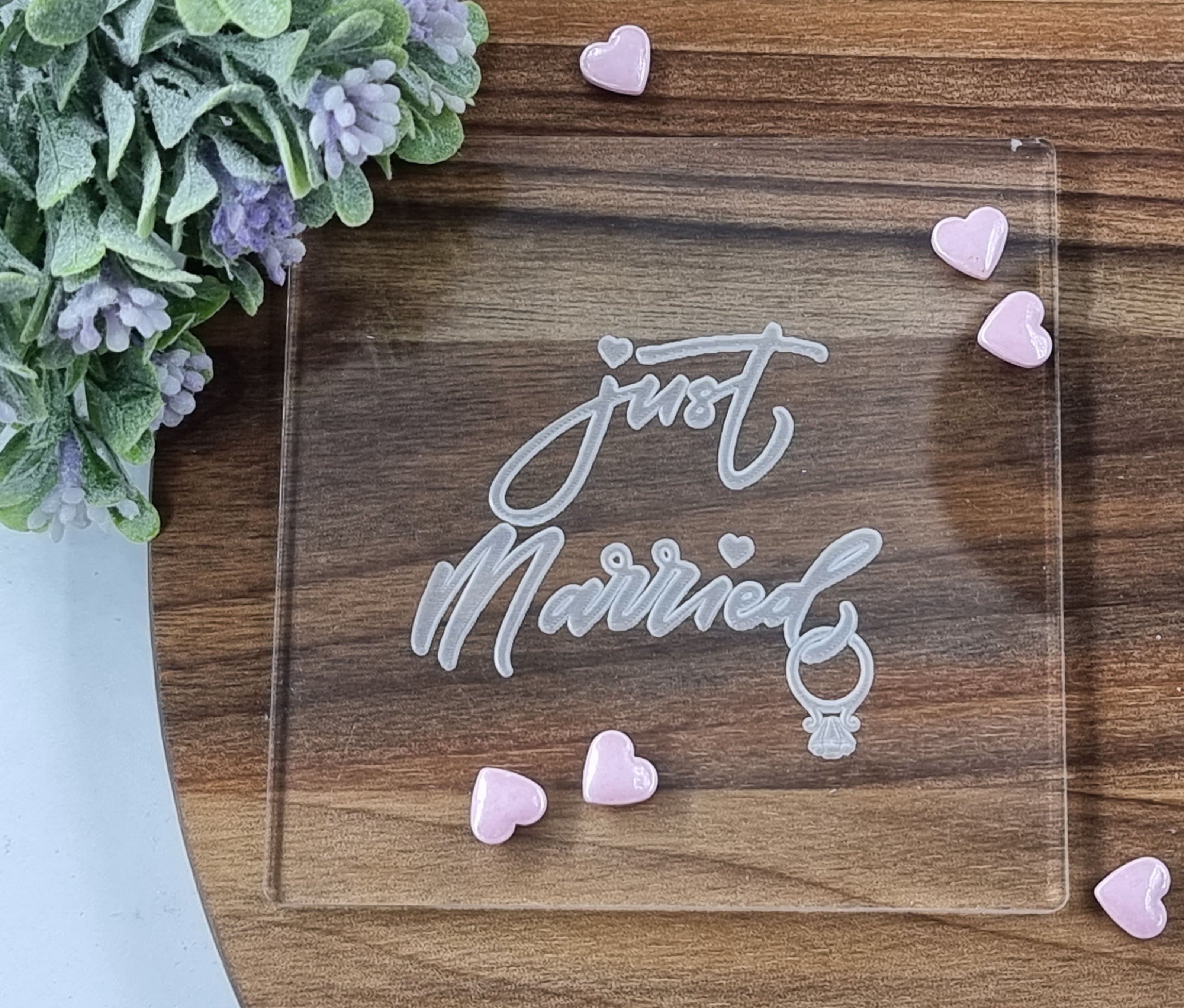 Wedding Fondant Embosser Stamp Just|Designer Fondant Embosser Stamp