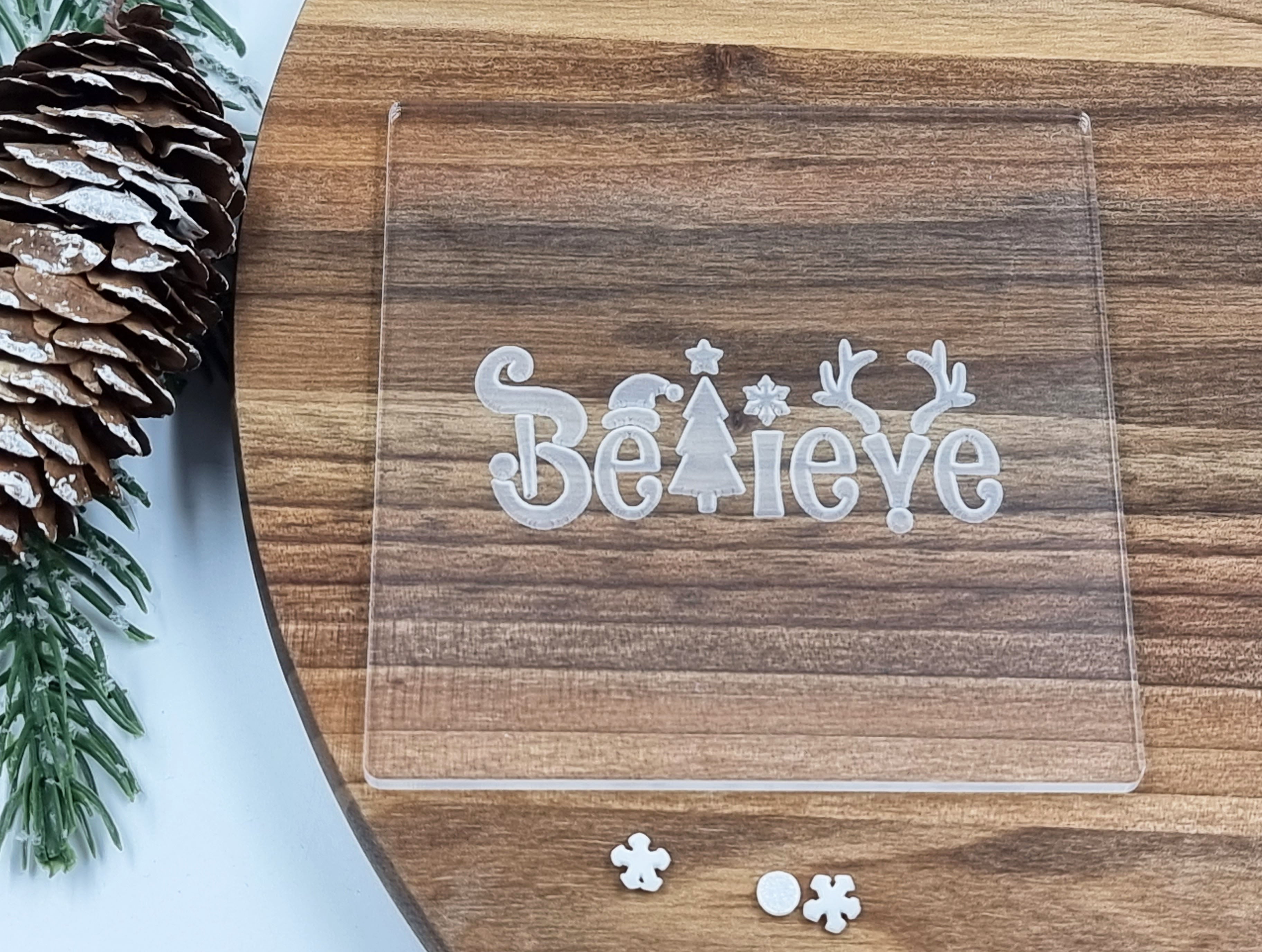 Believe Christmas Fondant Embosser Stamp|Designer Fondant Embosser Stamp