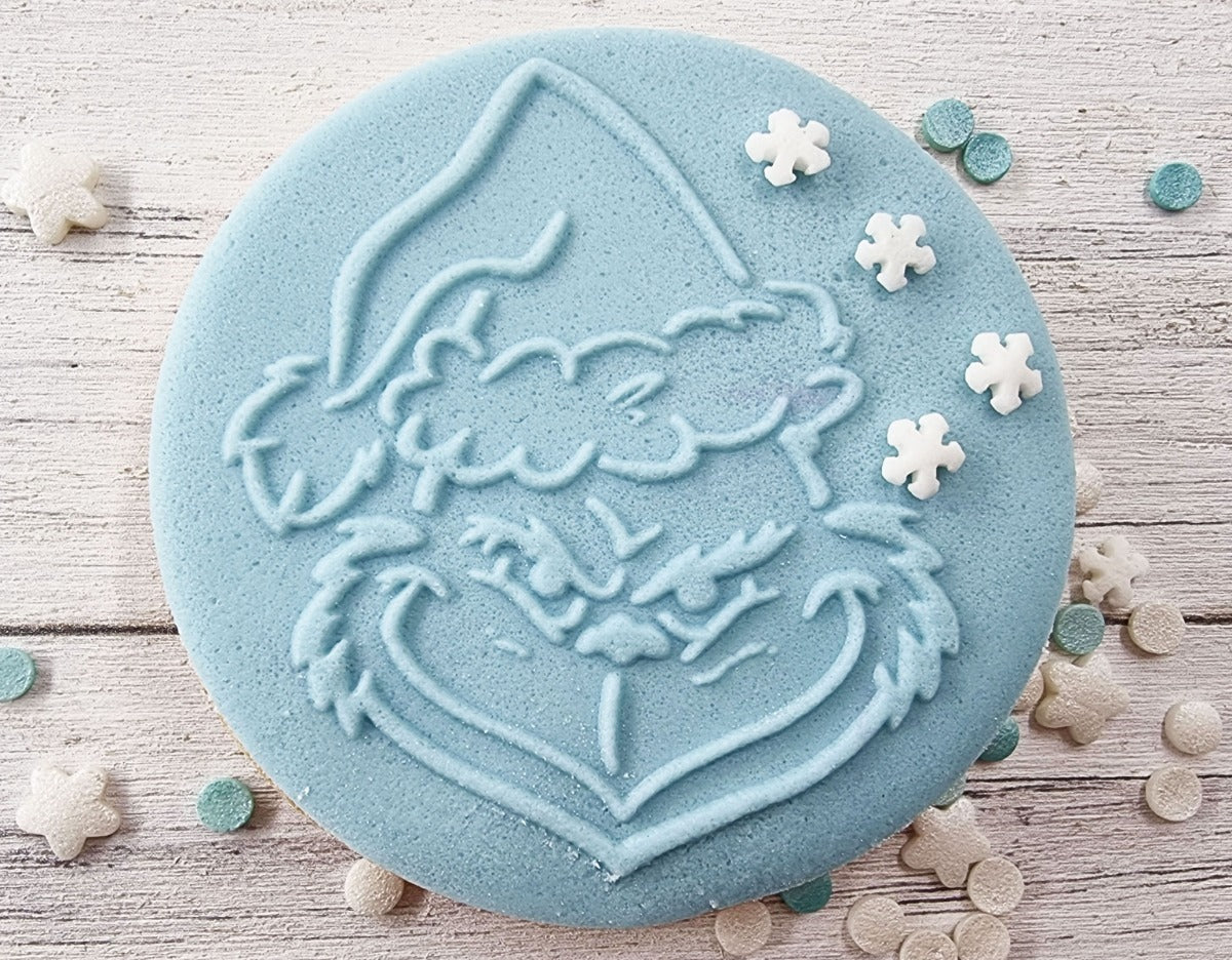 Grinch Fondant Embosser Stamp, Cookie|Designer Fondant Embosser Stamp