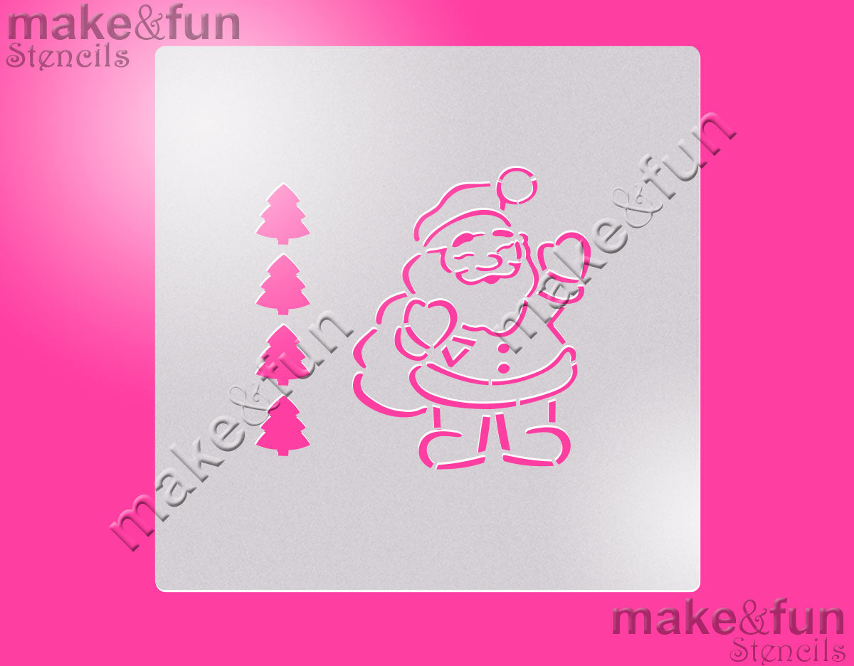 Christmas Santa Claus PYO Cookie Stencil, Royal Icing