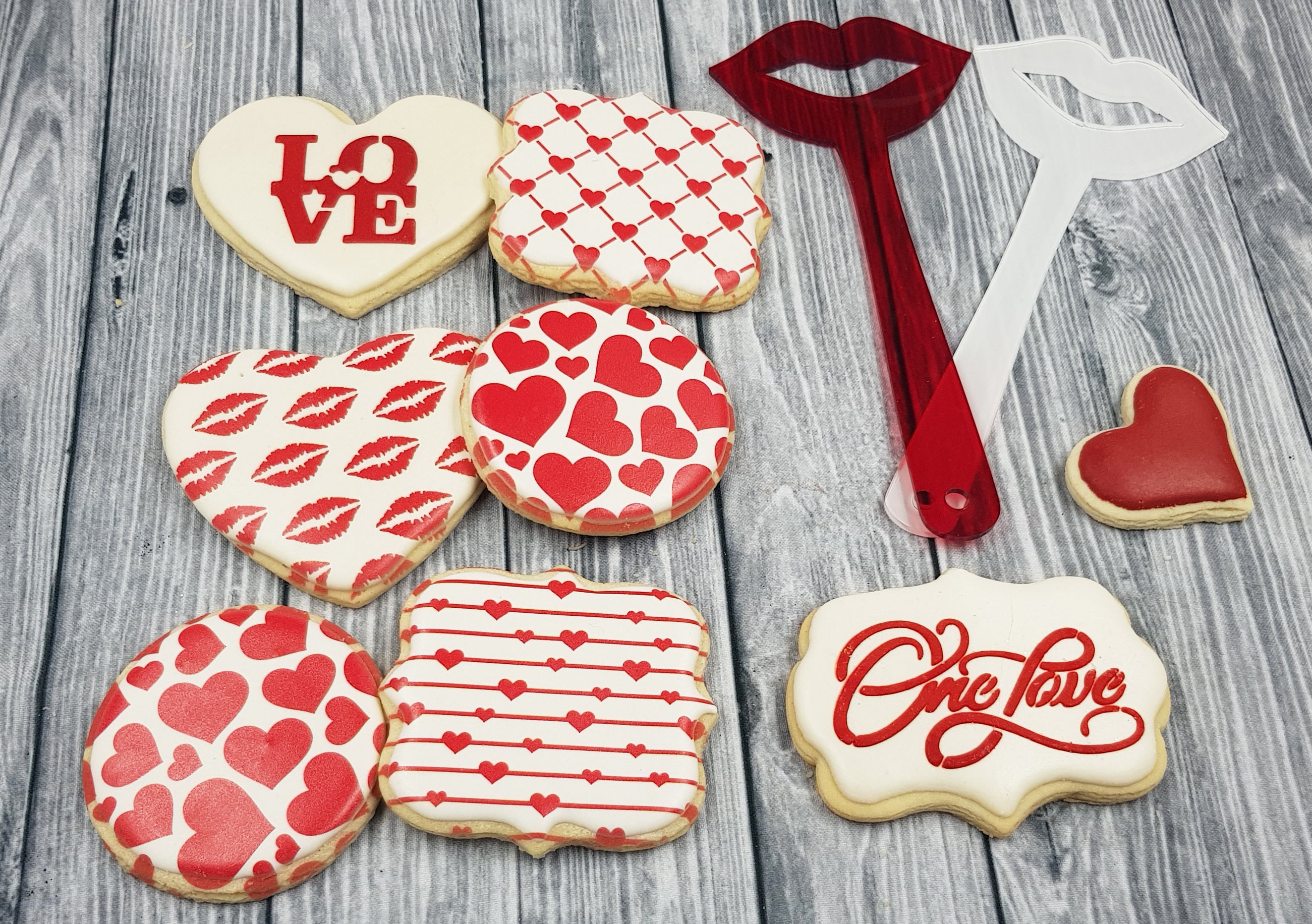 5.5"x5.5" Cookie Stencil, Heart, Craft Stencil|Fellmuster Schablonen, Airbrush und Royal Icing