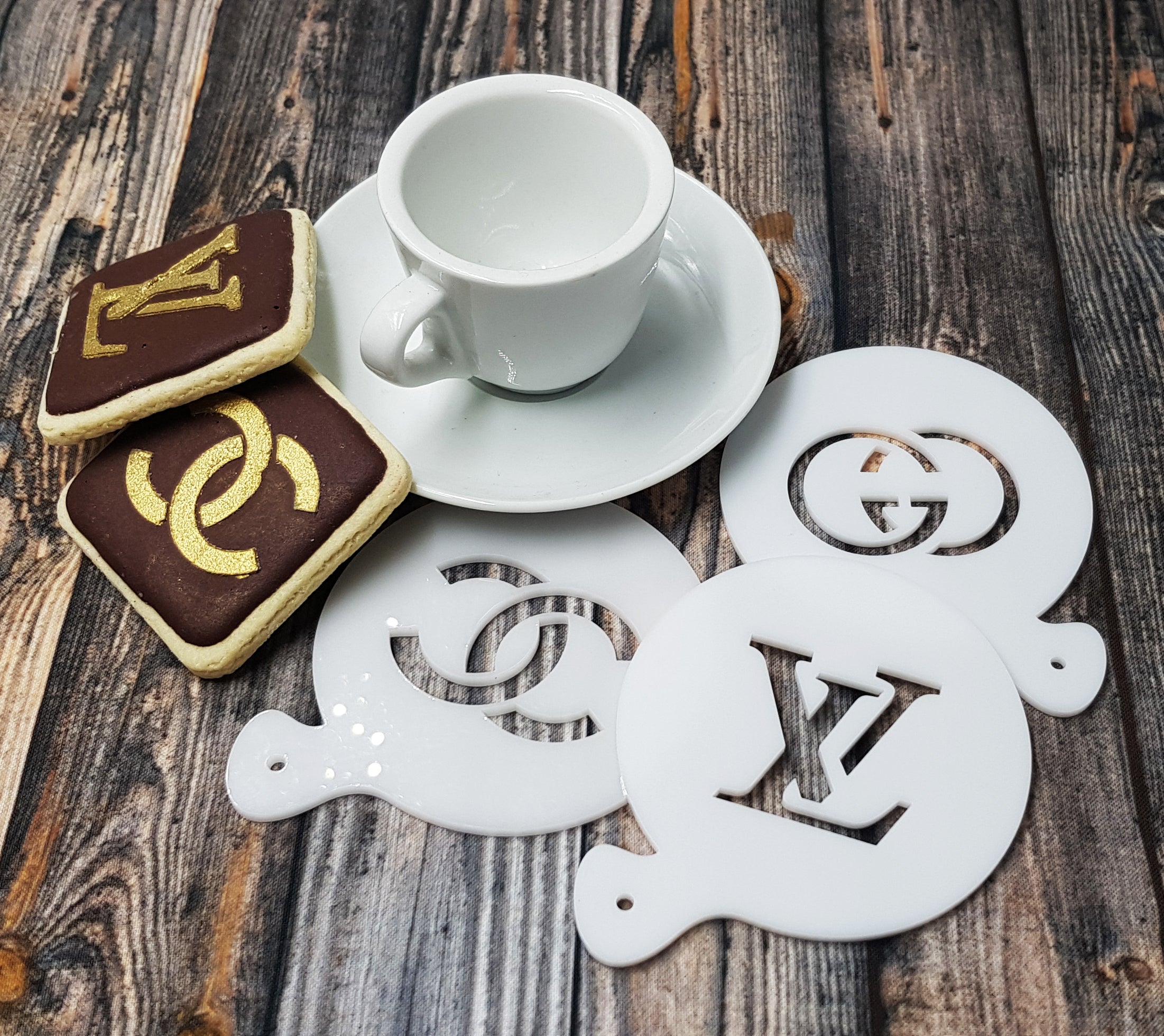 Coffee Stencils, 3 pcs Set, Cookie Stencil, A Stencil|Kaffee Schablone, Keks Schablonen