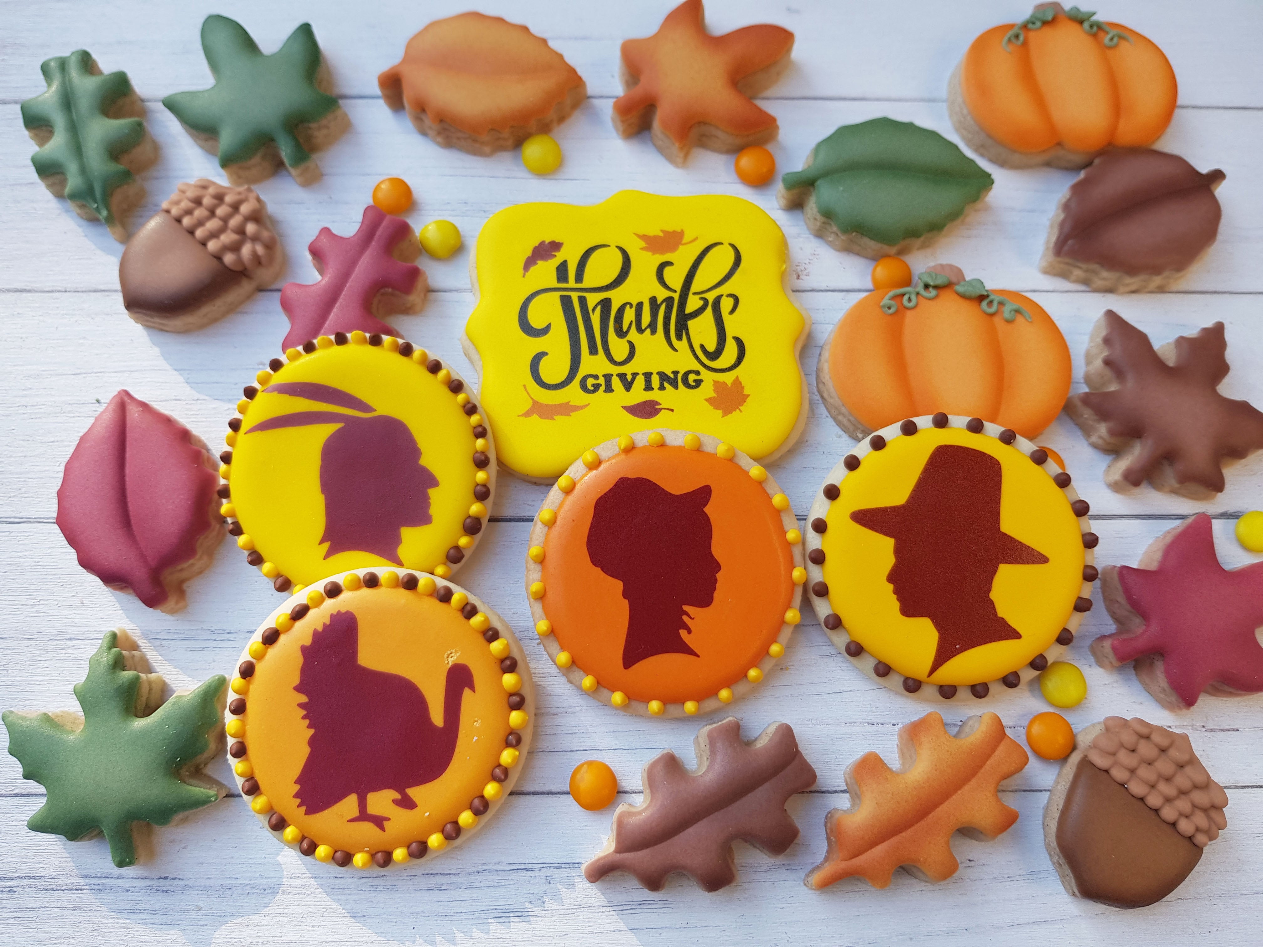 6 pcs Thanksgiving cookie stencil, Airbrush stencils|6 Stück Schablonen, Airbrush und Royal Icing