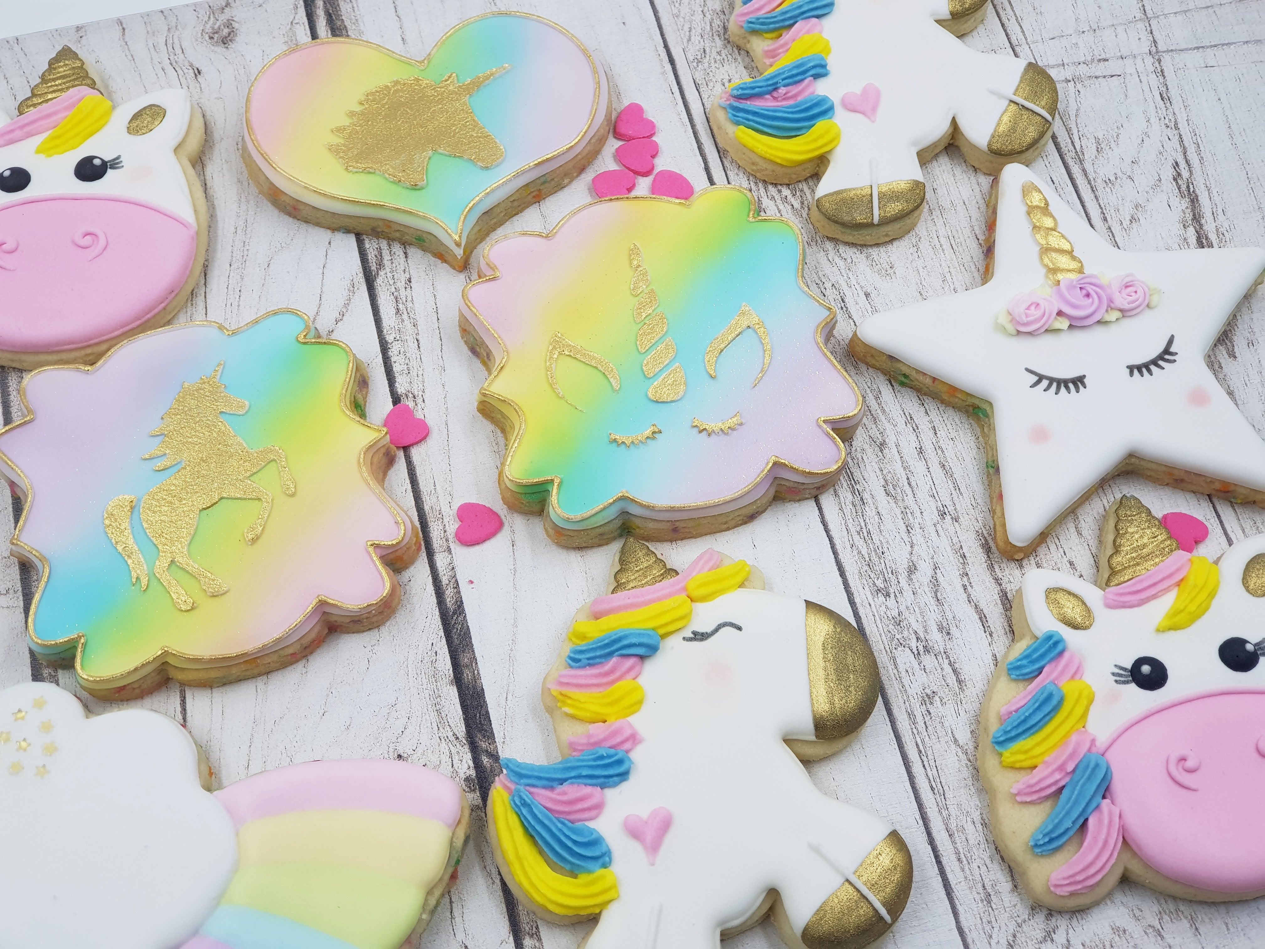 4 pcs Cookie Stencil, Face Painting Unicorn|4 Stück Schablonen, Airbrush und Royal Icing