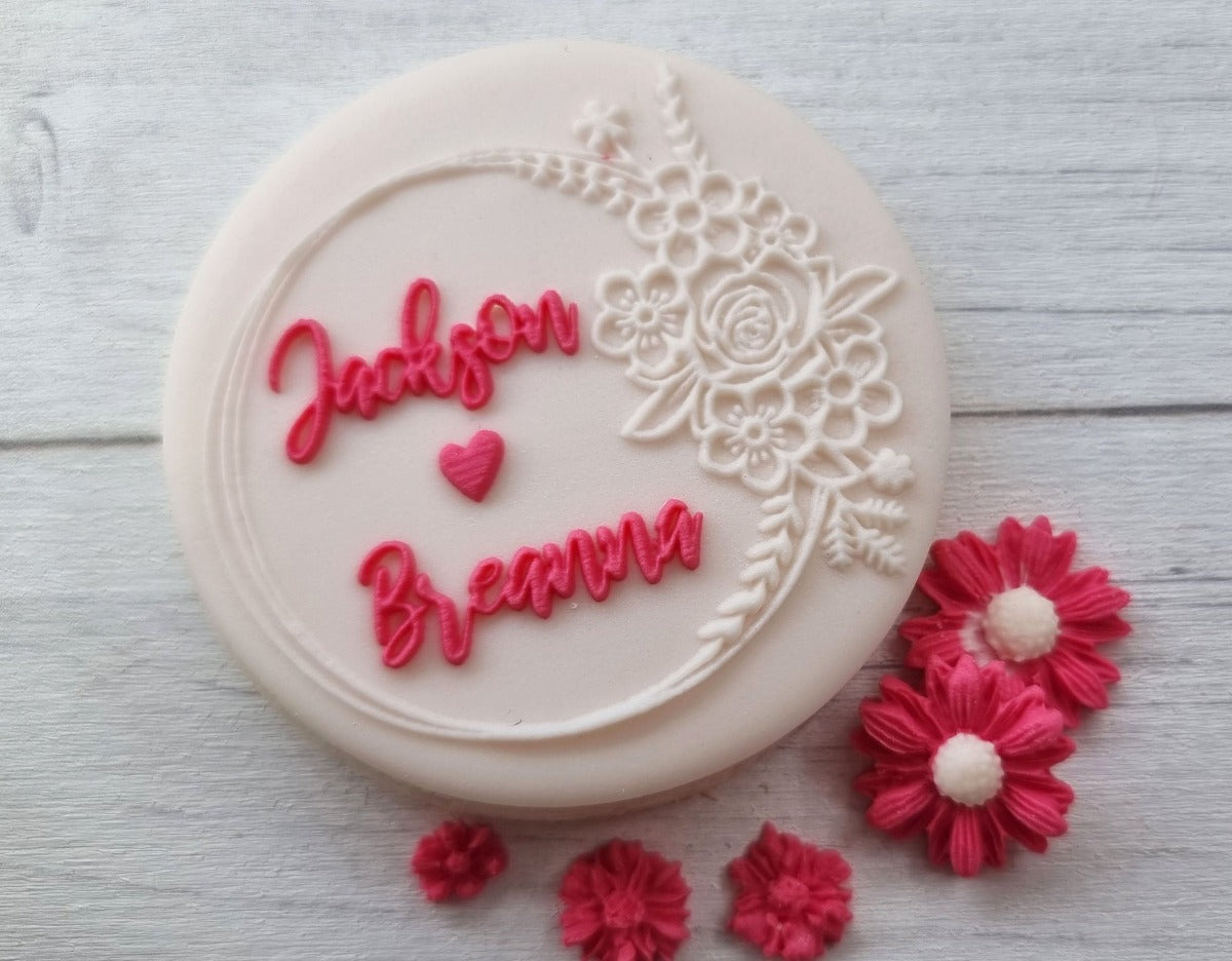 Custom Fondant Embosser Stamp Wedding|Designer Fondant Embosser Stamp