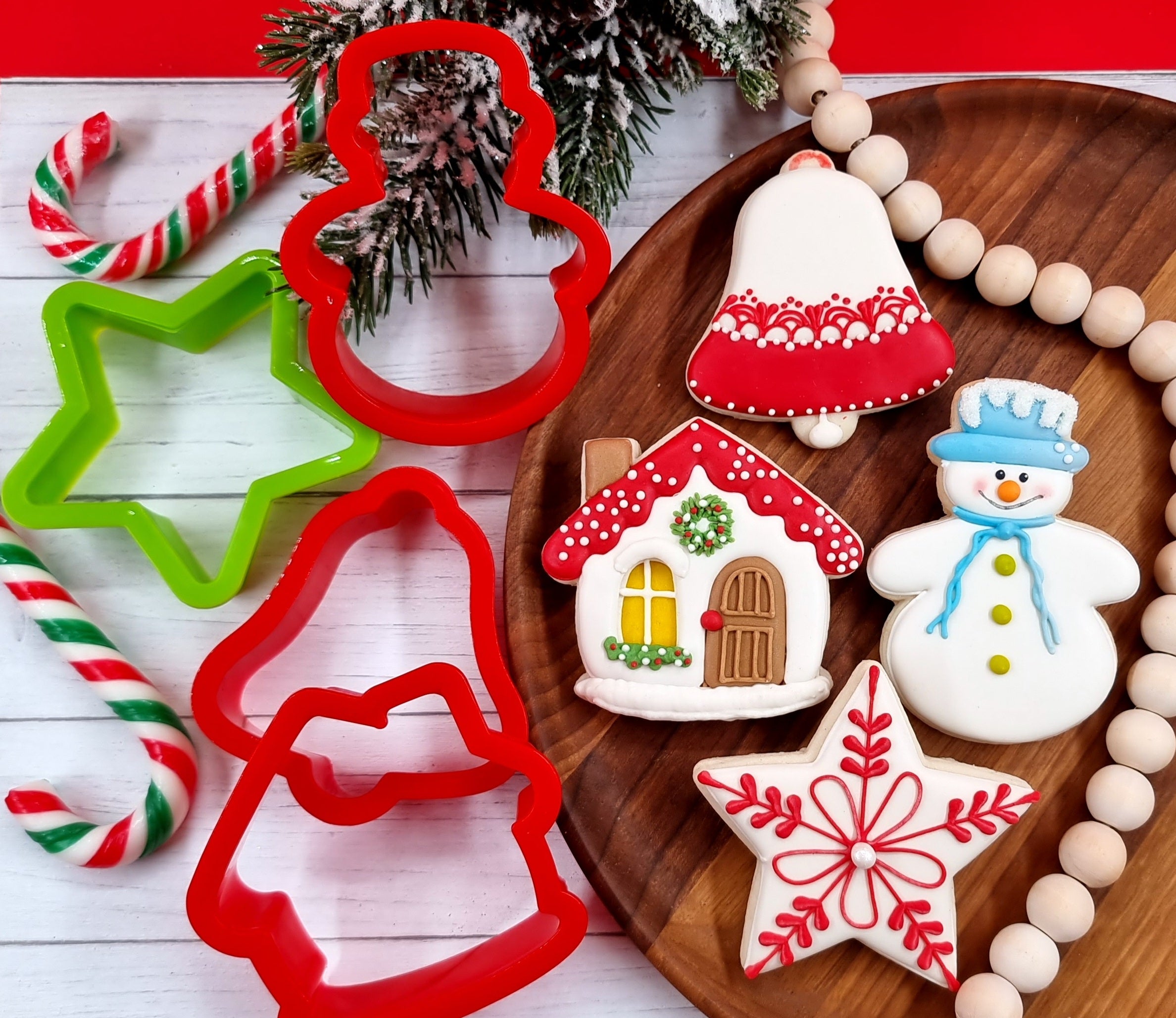 4 pcs Christmas Cookie Cutter, Gingerbread Cutter