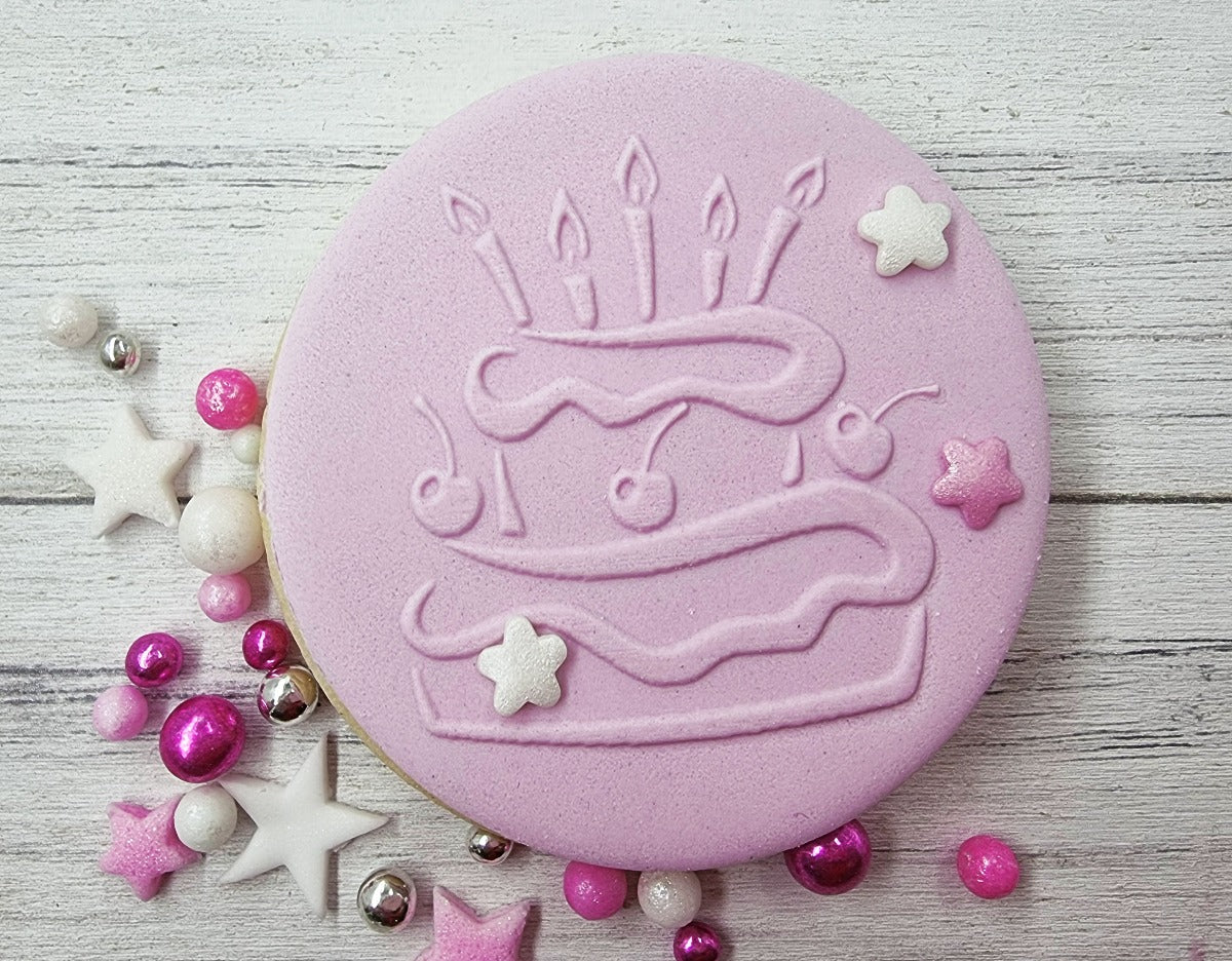 Birthday Cake Embosser Stamp|Designer Fondant Embosser Stamp