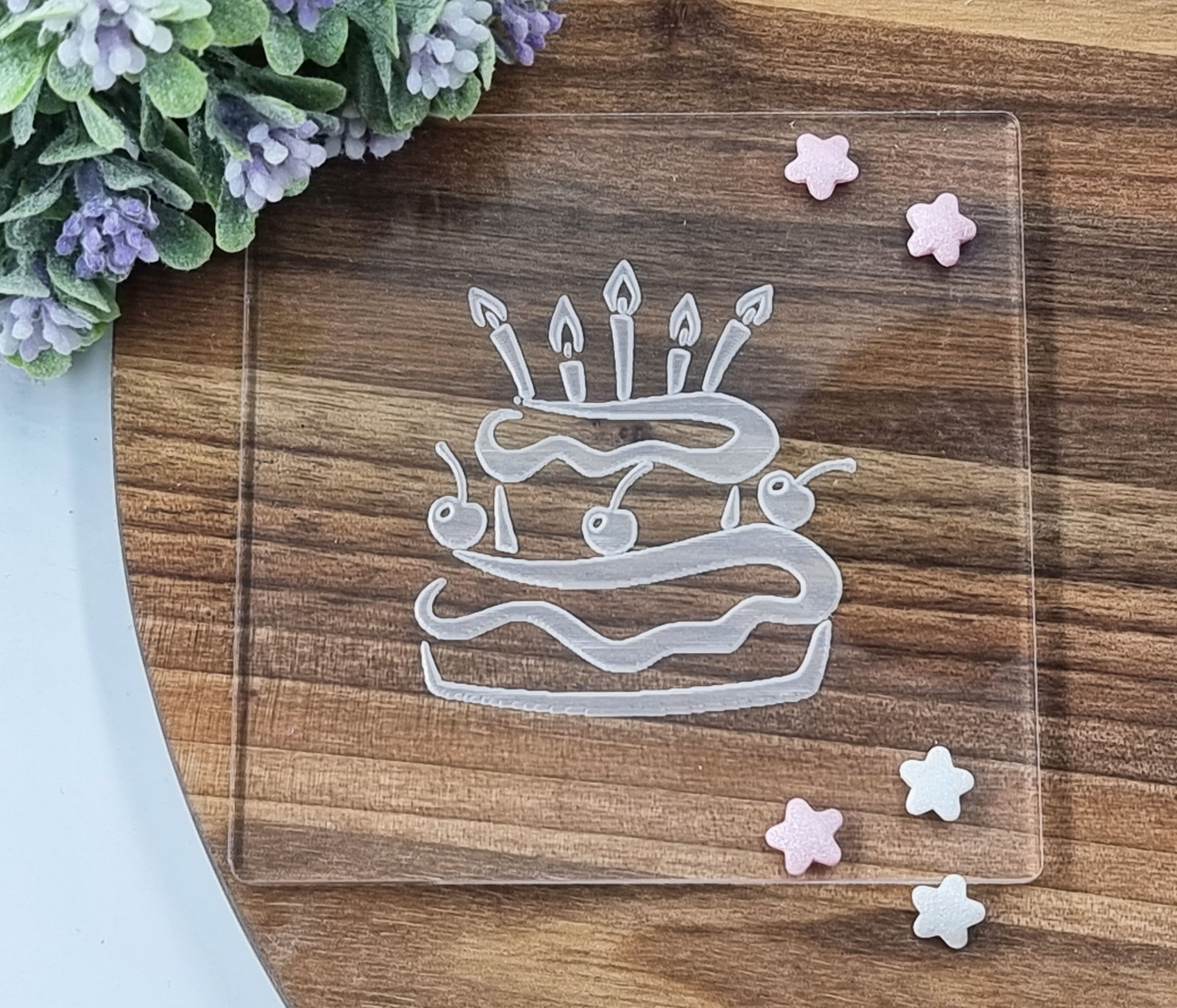 Birthday Cake Embosser Stamp|Designer Fondant Embosser Stamp