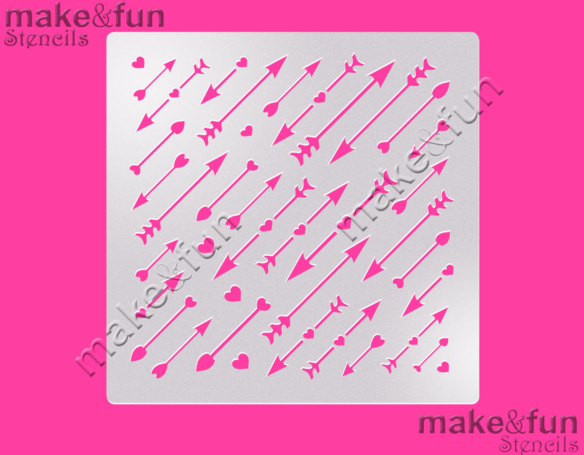 5.5"x5.5" Cookie Stencil, Arrow, Craft Stencil|Fellmuster Schablonen, Airbrush und Royal Icing