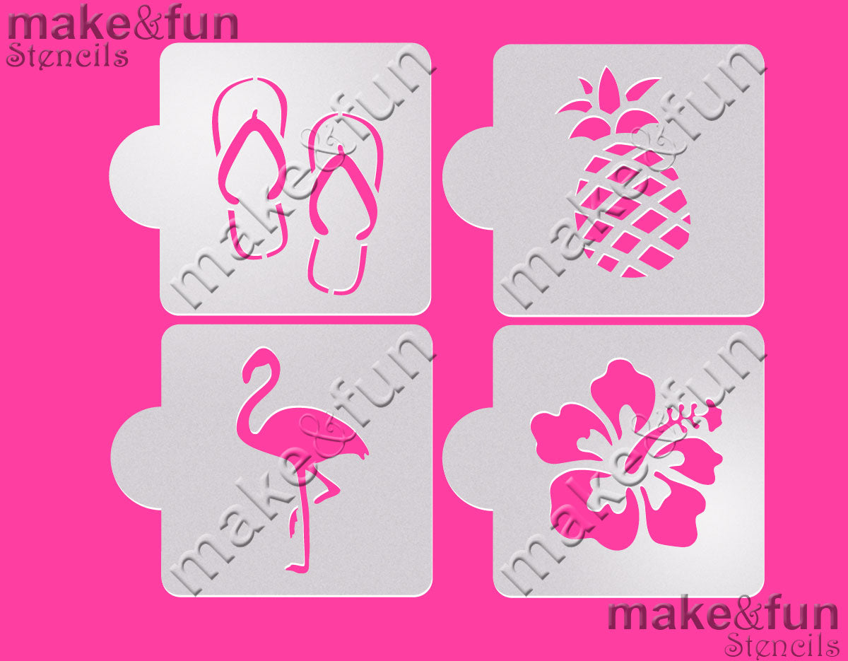 4 pcs Cookie Stencil, Face Painting Stencils|4 Stück Schablonen, Airbrush und Royal Icing