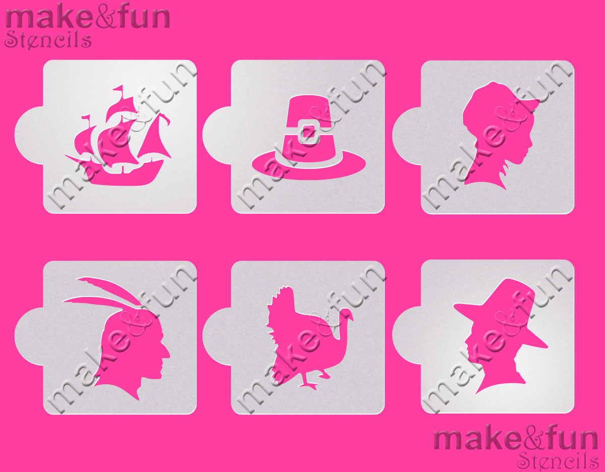 6 pcs Thanksgiving cookie stencil, Airbrush stencils|6 Stück Schablonen, Airbrush und Royal Icing