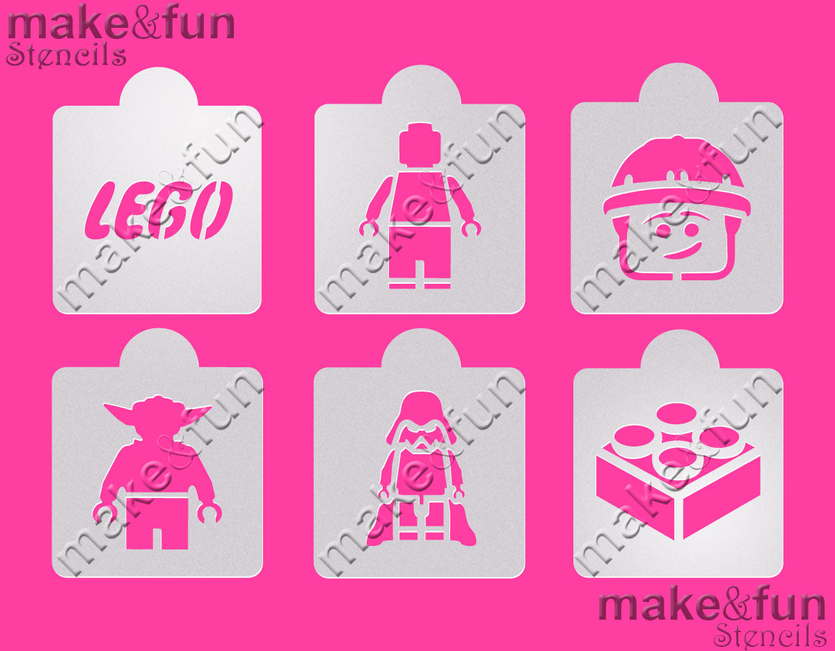 6 pcs Lego Stencil, Cookie Stencil, Cake Stencil|6 Stück Weihnachten Kuchen Schablonen
